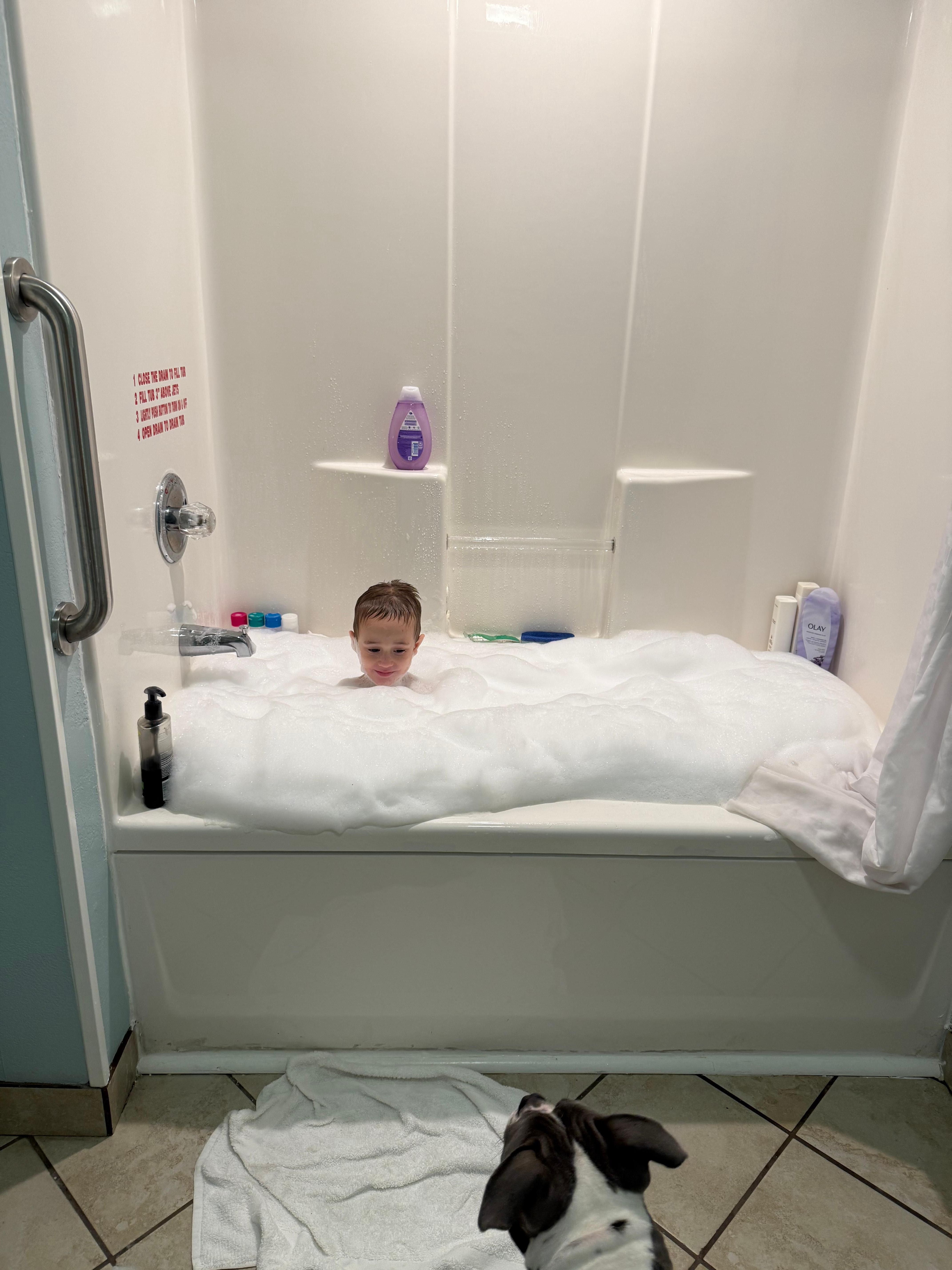 The jacuzzi tub was awesome.