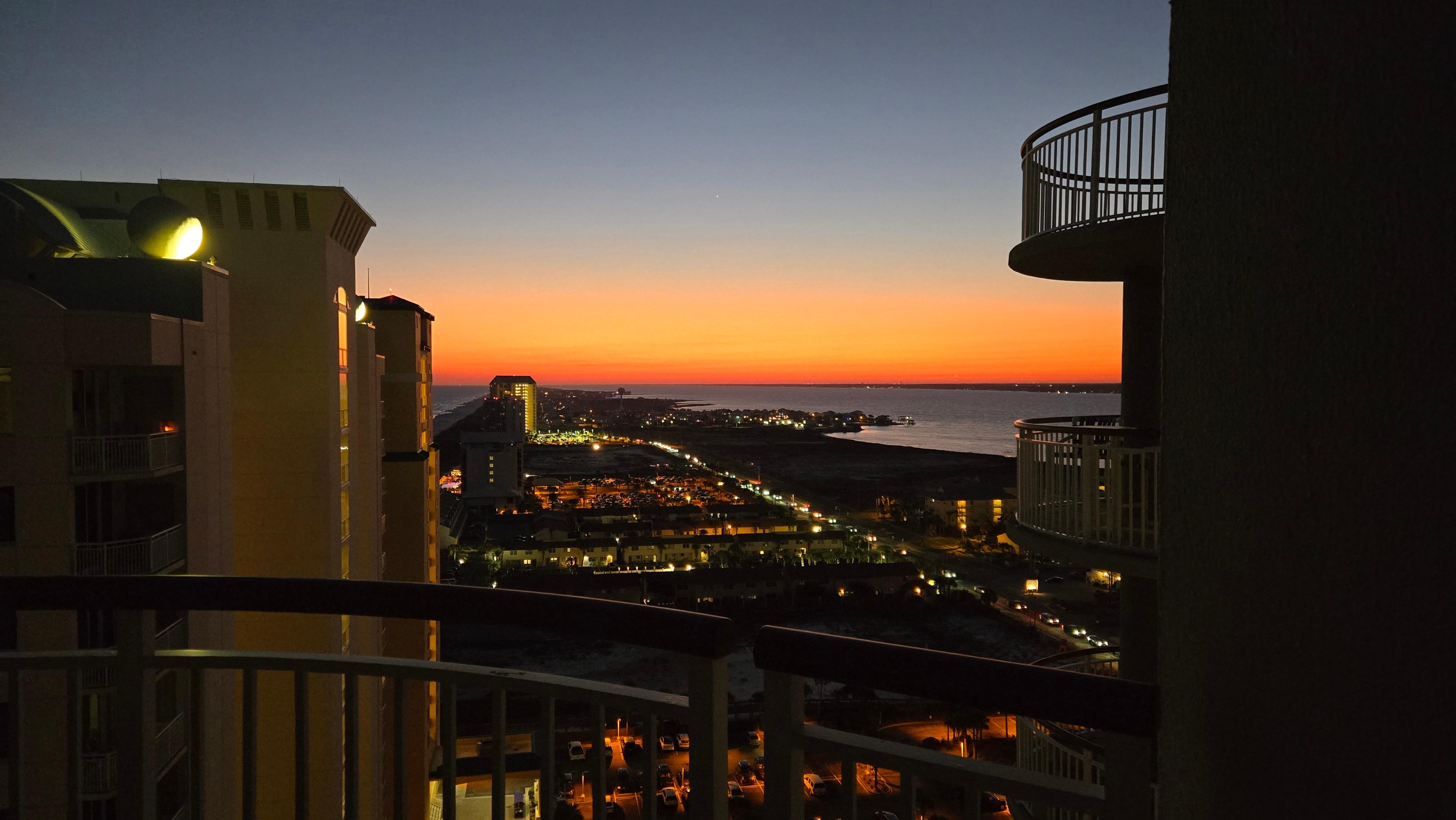 Beautiful evening view looking west from the balcony l