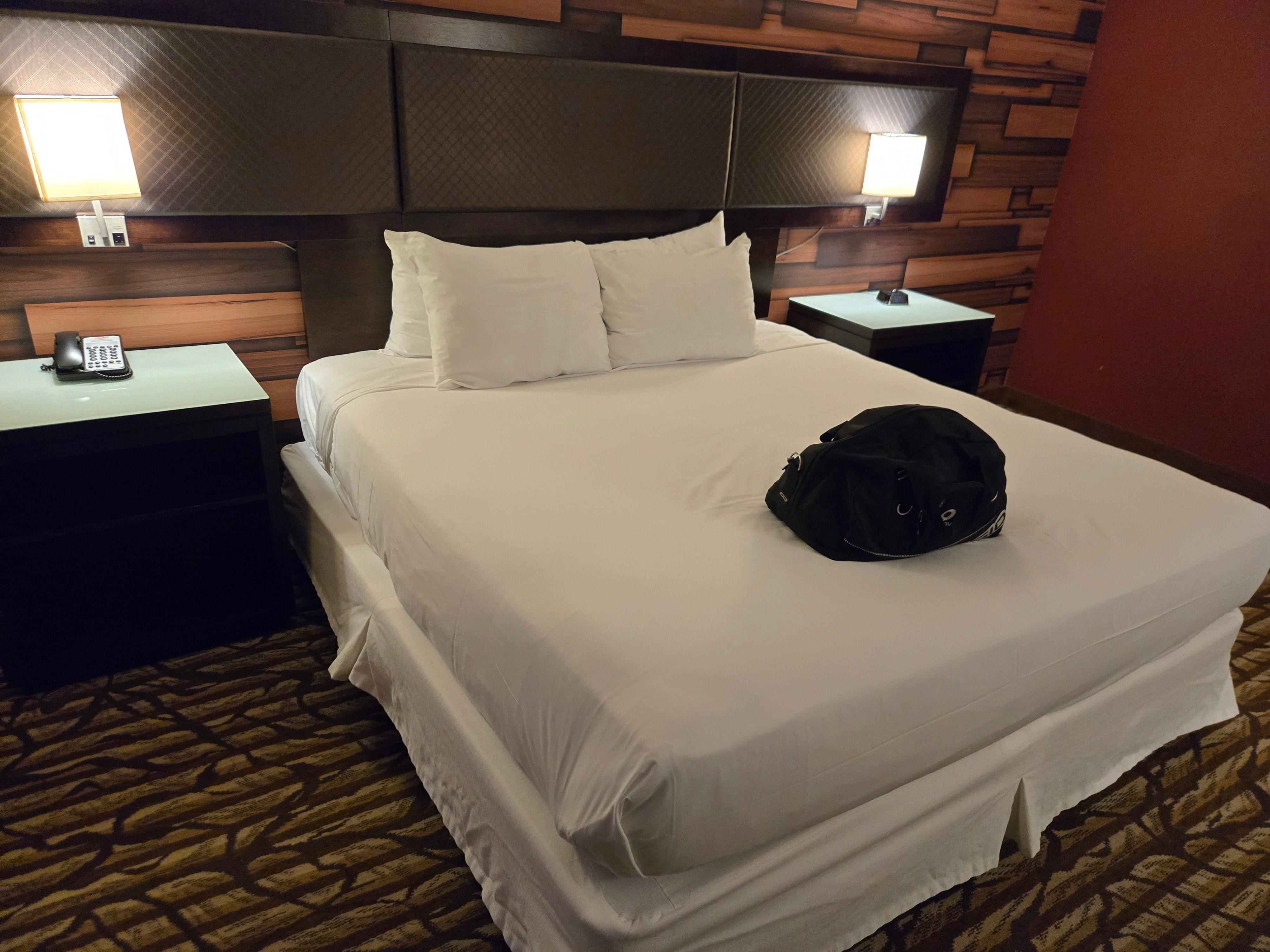 King size bed.  Look at head board to measure up