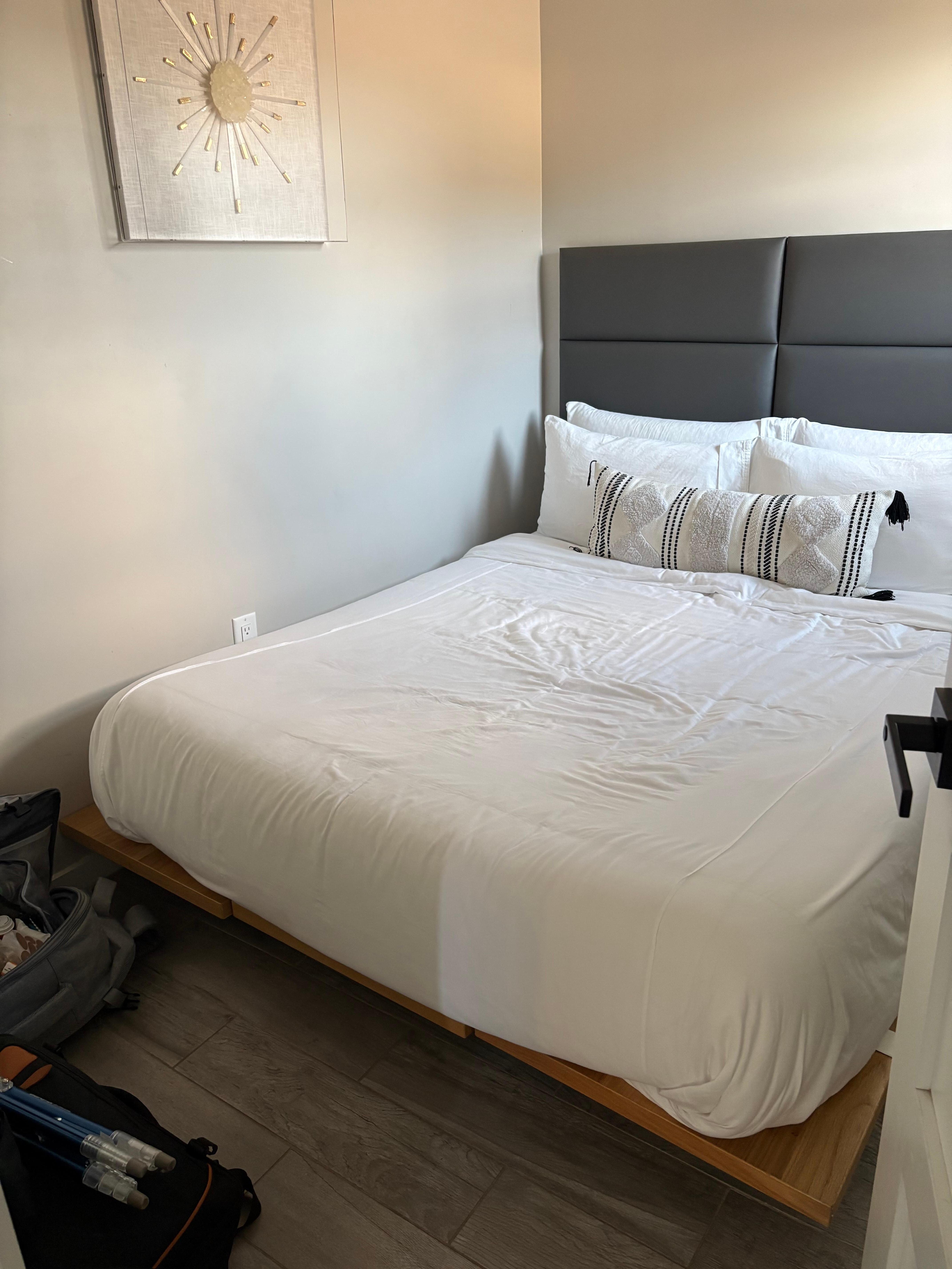 We chose this room. There was a little table that fit my C-pap machine perfectly.