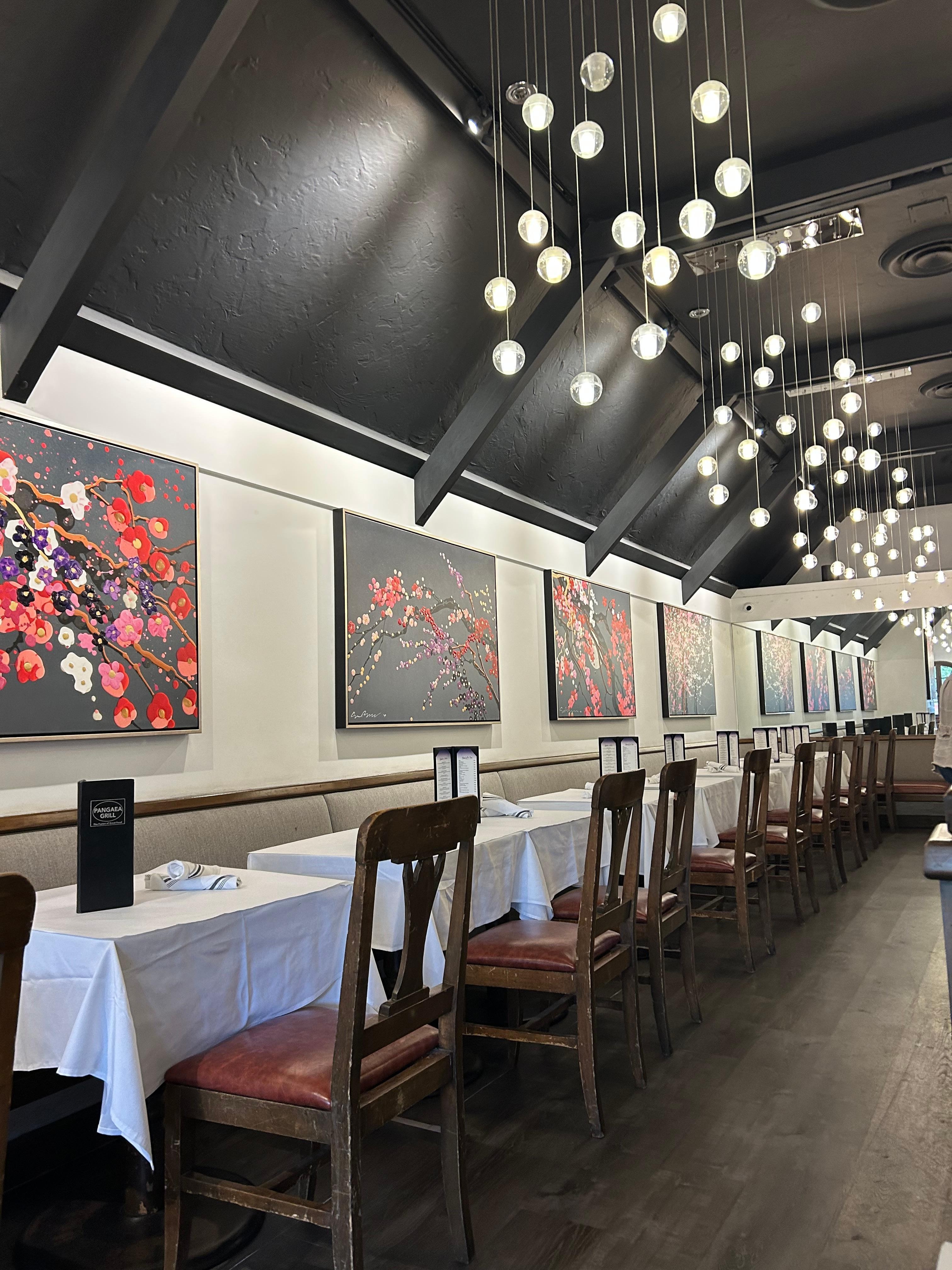 Pangea. Cozy restaurant. Food with an Asian twist. 