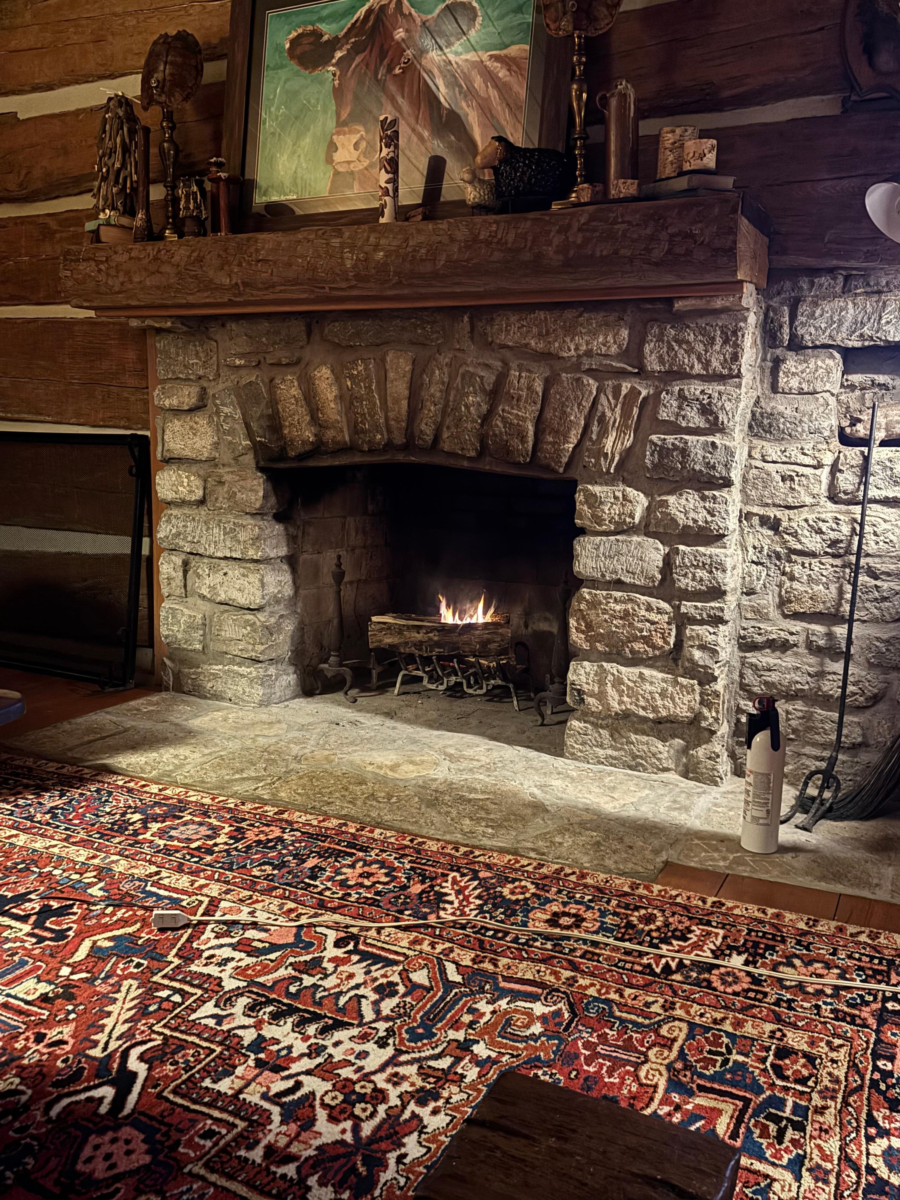I made a fire in the fireplace with the wood that was provided. Cozy!