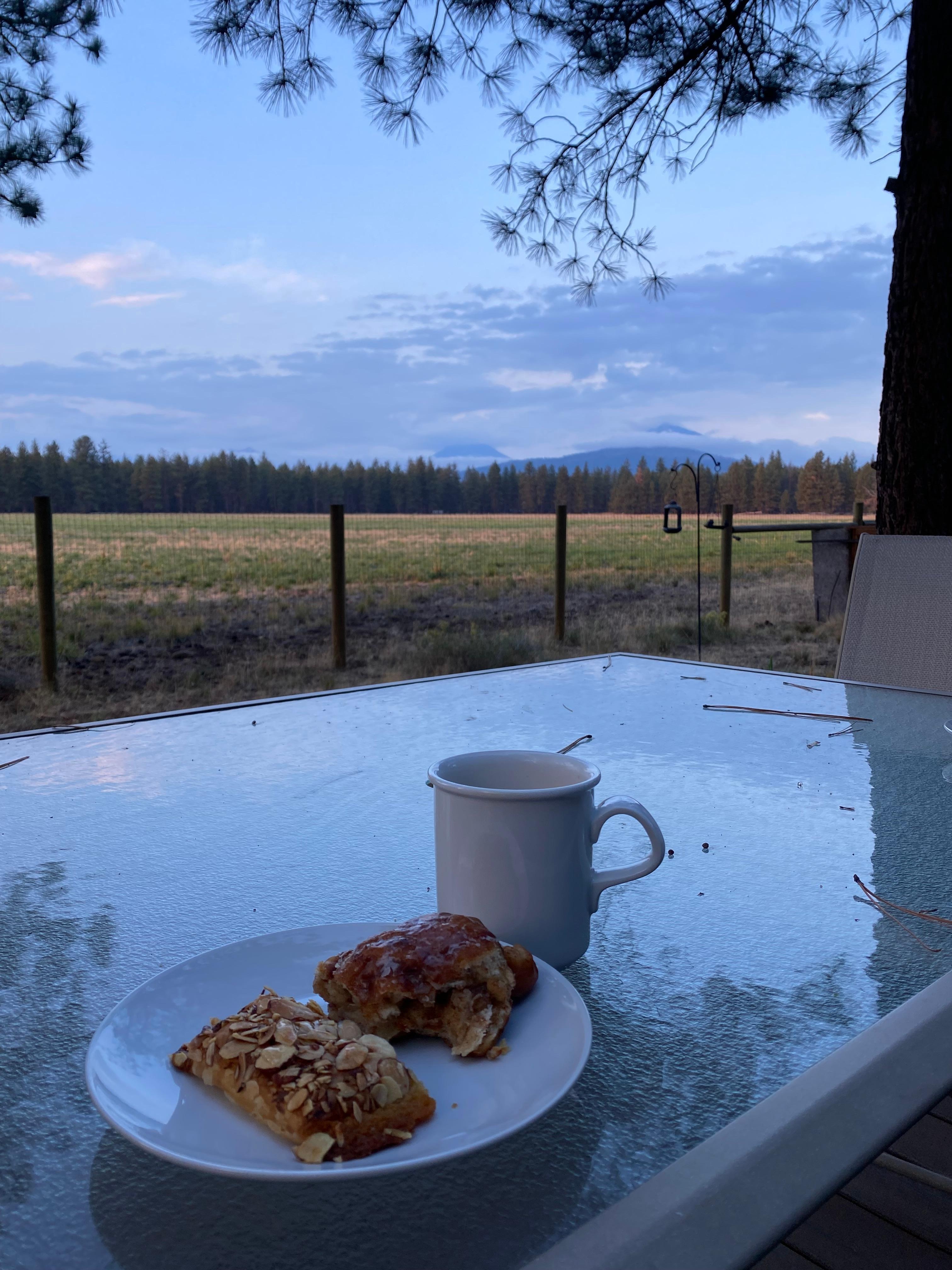 Coffee and sweets from Sisters Bakery. 
