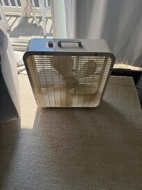 Fan we got to attempt to cool the house