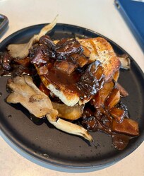 Halibut with vegetables at Rooftop Bar