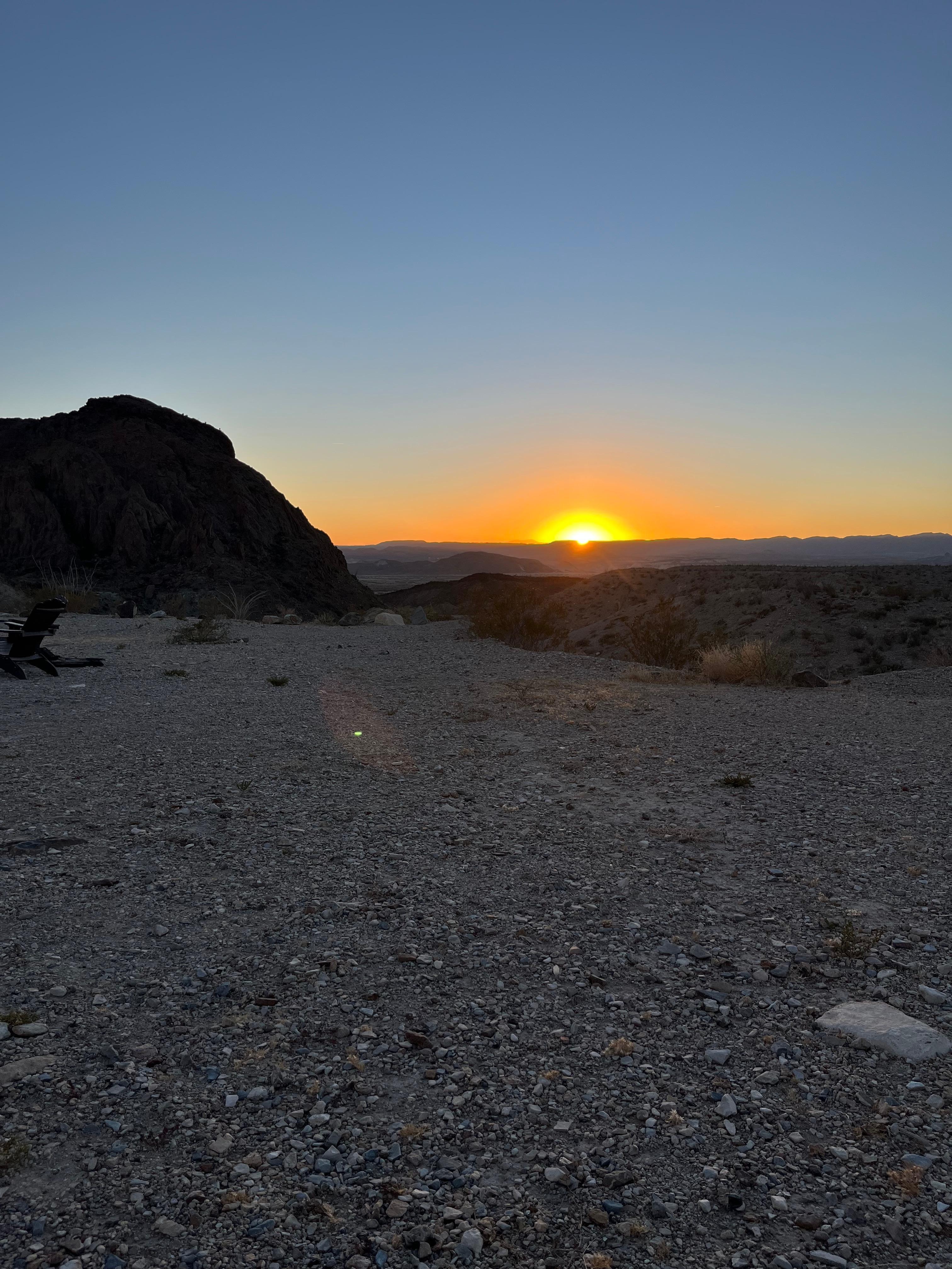 Sunset right outside the cabin. 