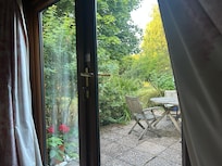 From inside looking out to the patio