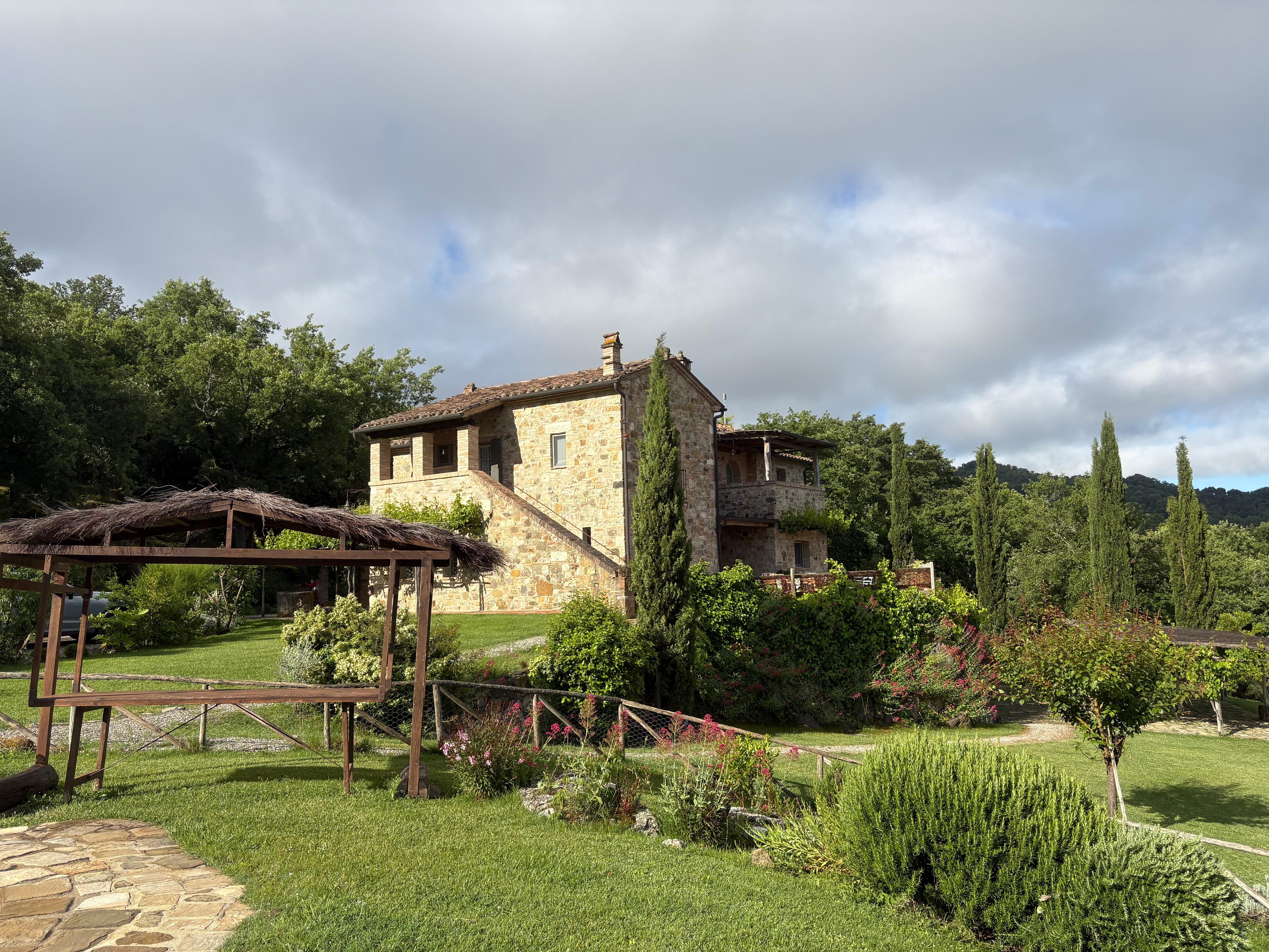 The house from the pool area
