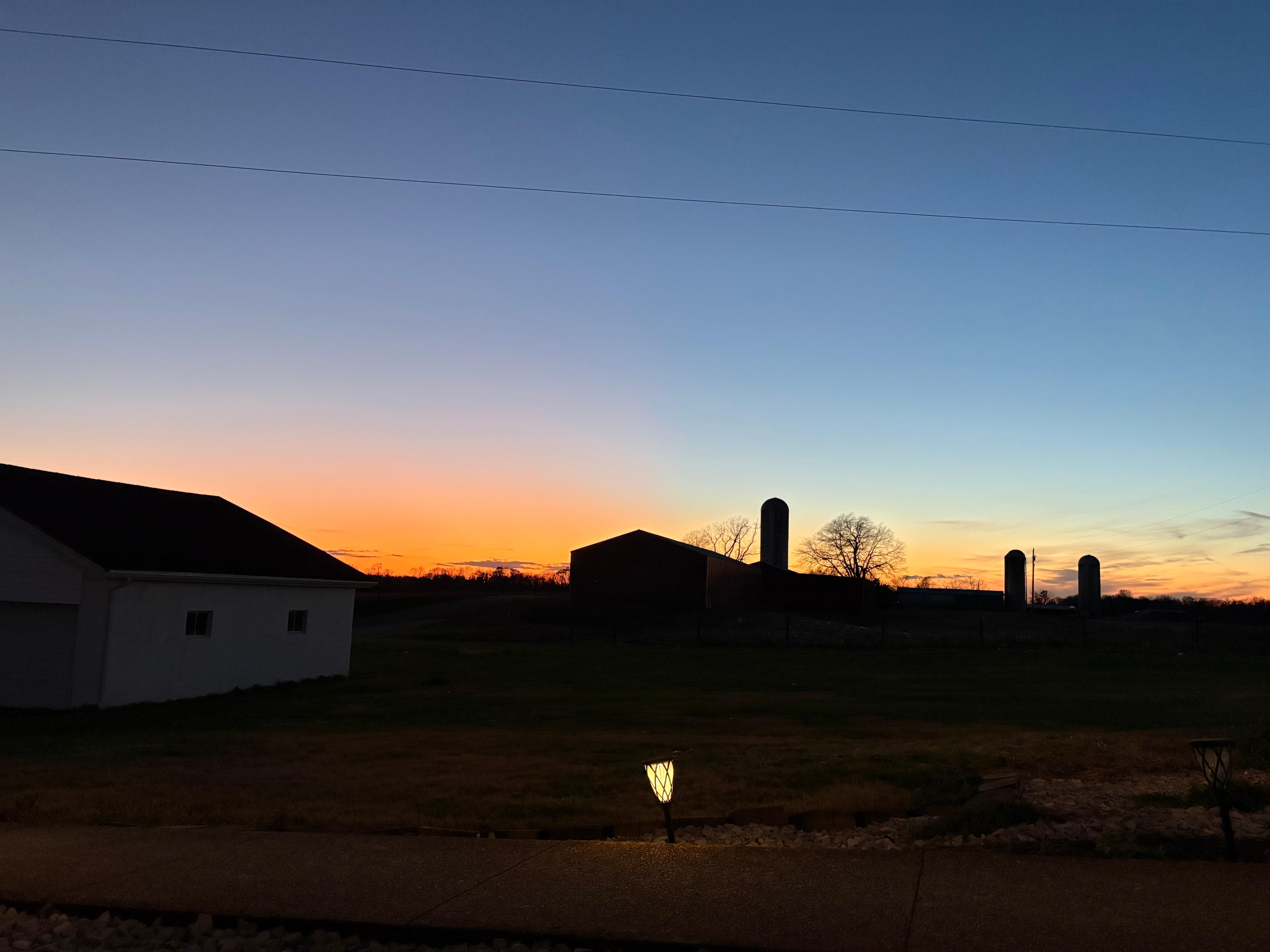 Sunset over the silos