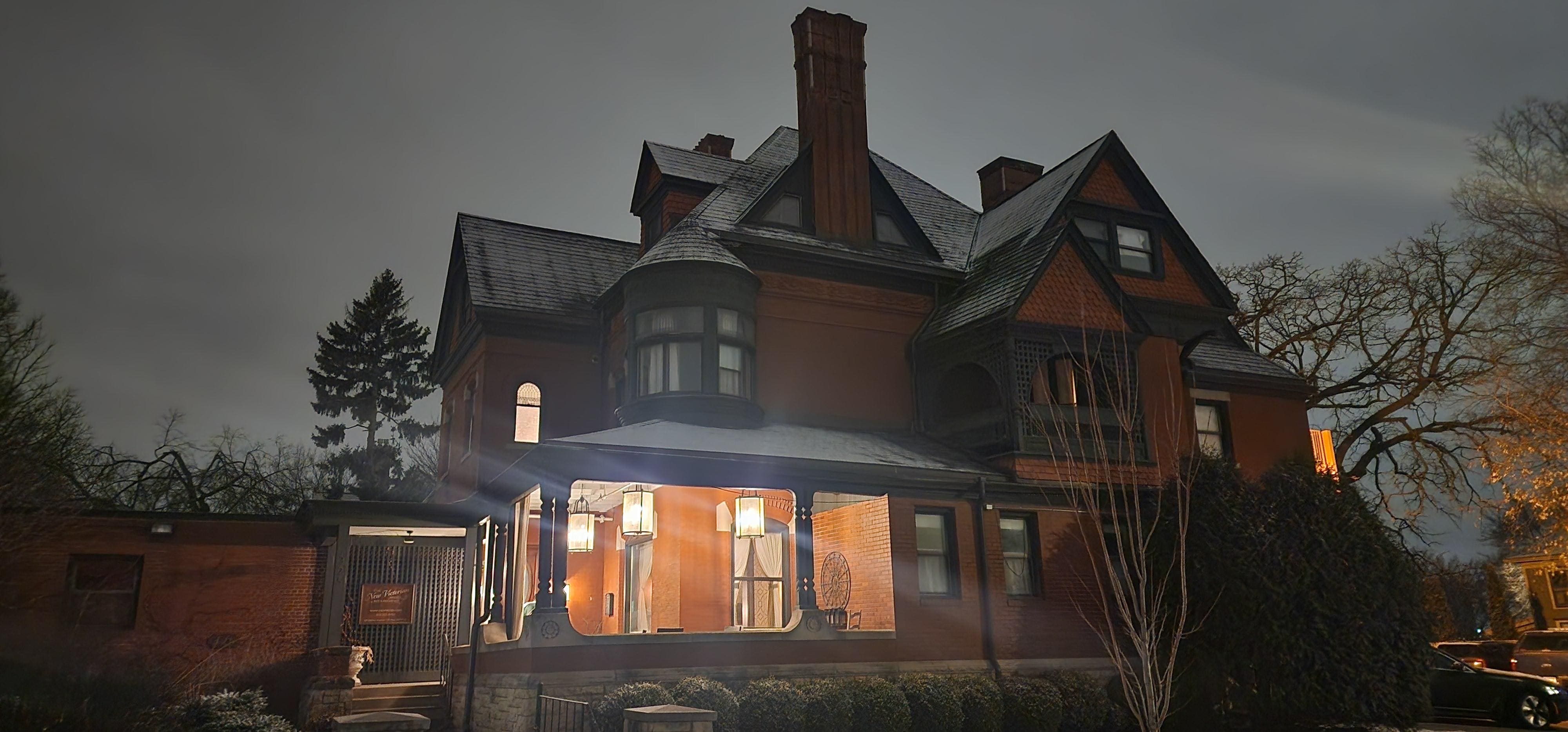 What its like at night walking up to the mansion. https://www.expedia.com/shop/travel-straightforward/romance-near-grand-casino-arena