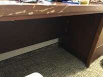 Example of the scratched furniture. There were others as well.