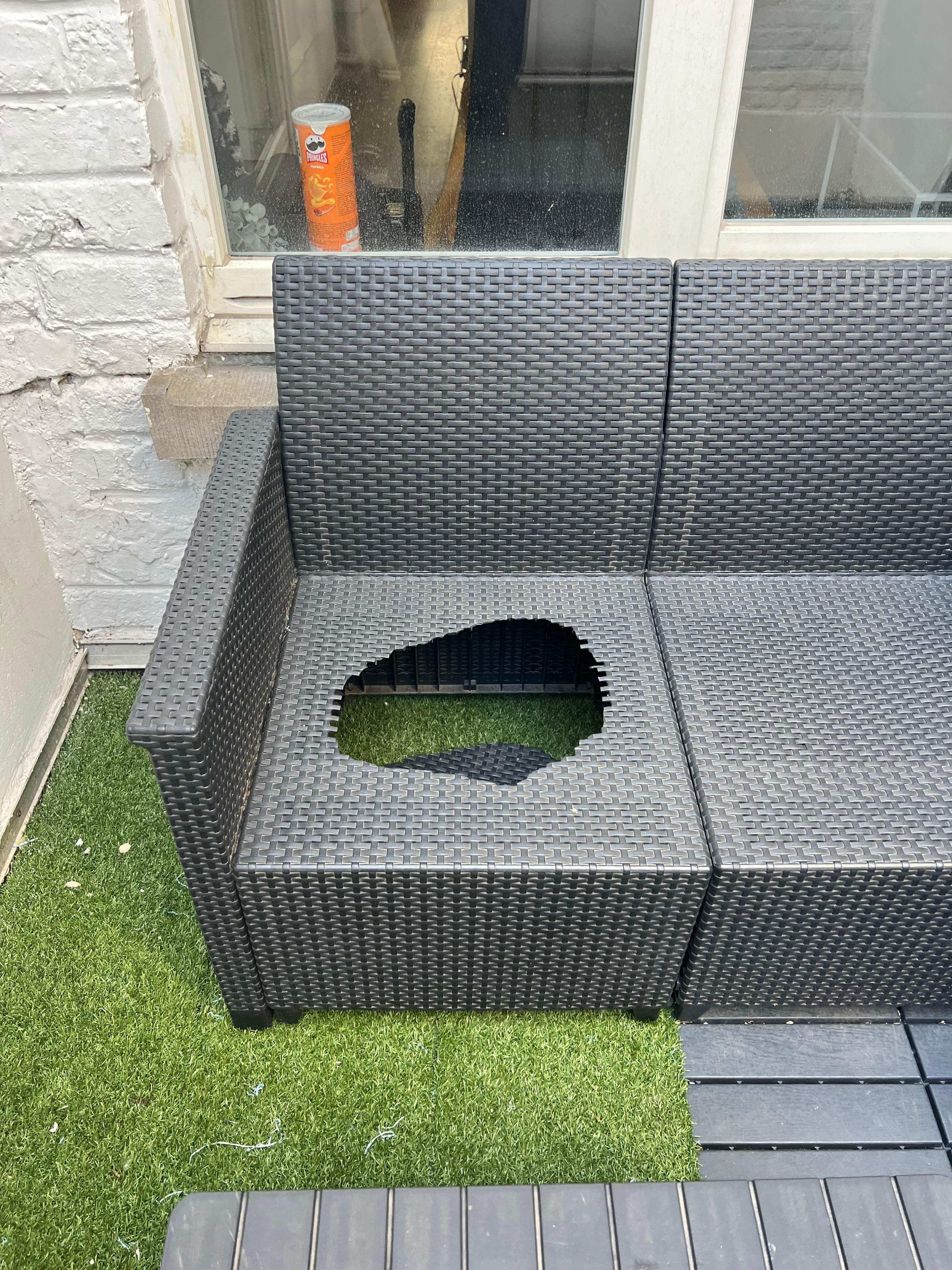 Hole in the chair 