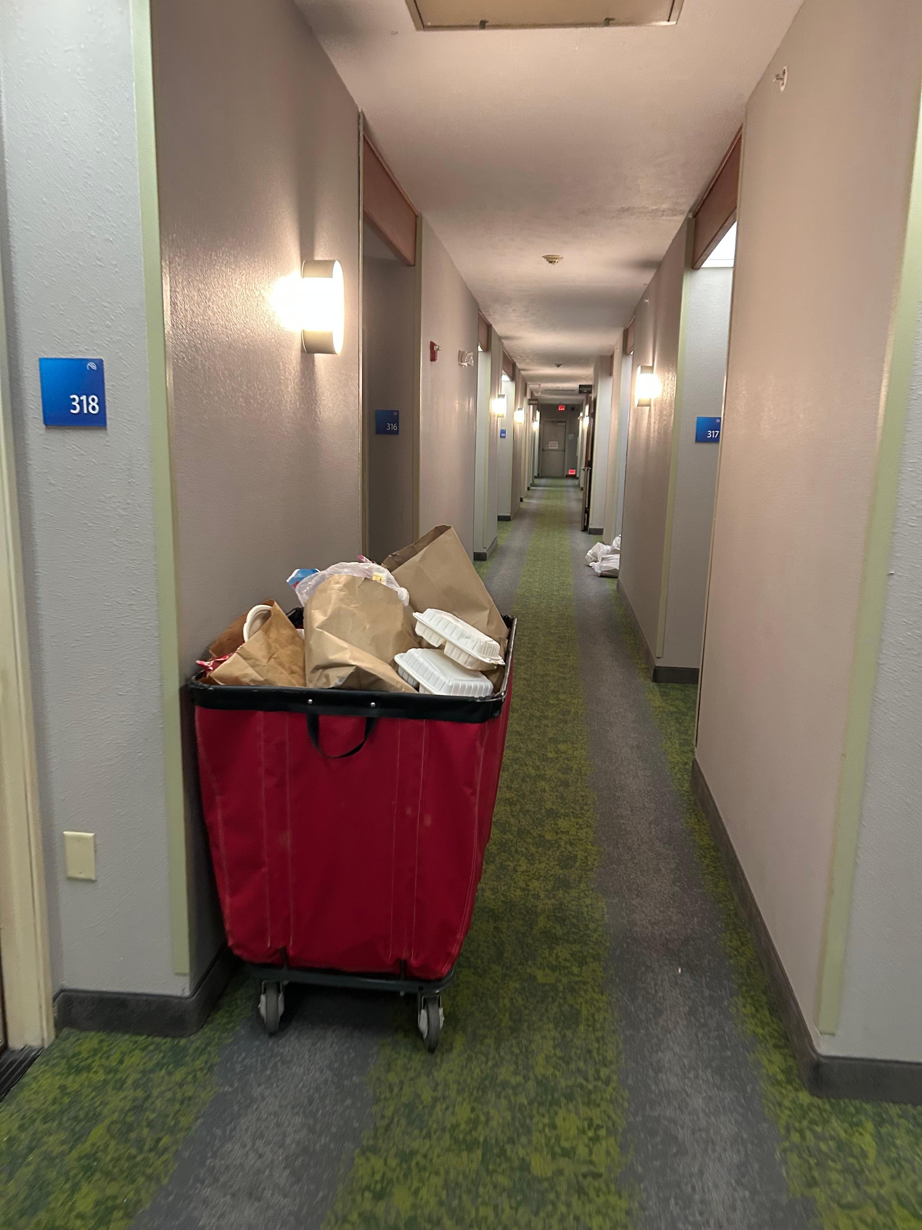 Trash in the hallways 