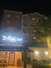 Outside the bar & hotel