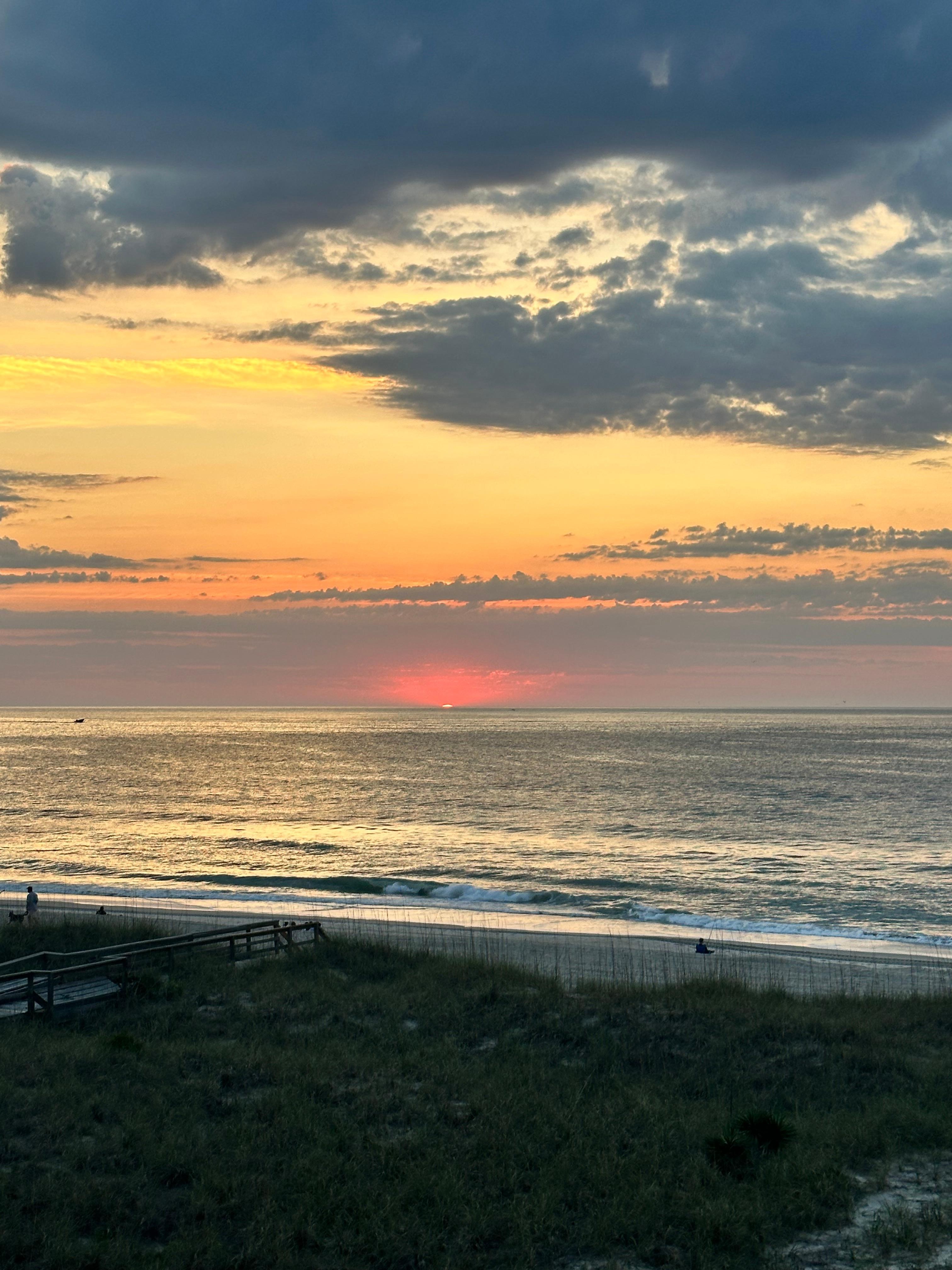Beautiful sunrise from deck