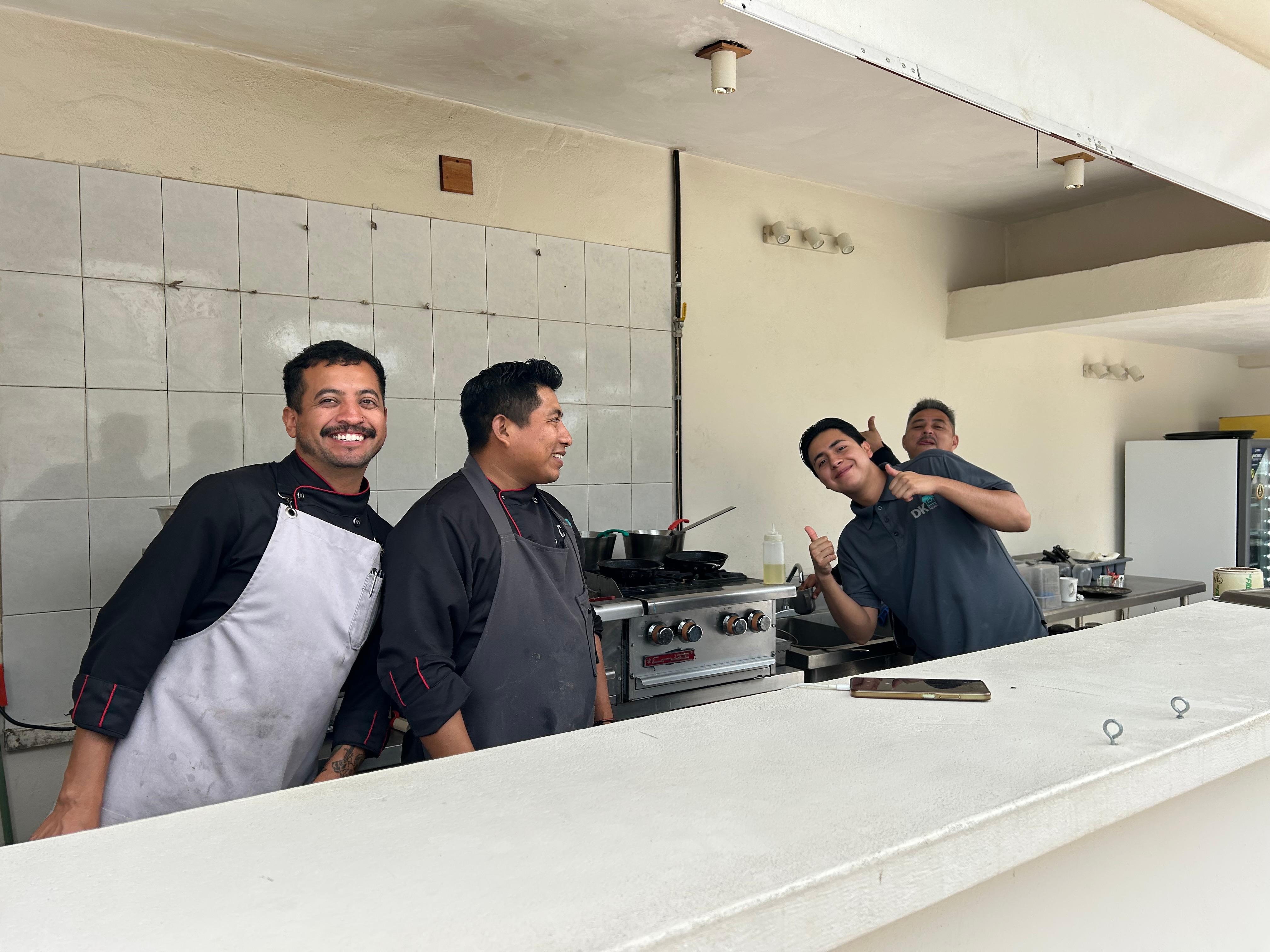 Isaac and the fantastic  breakfast/bar team 