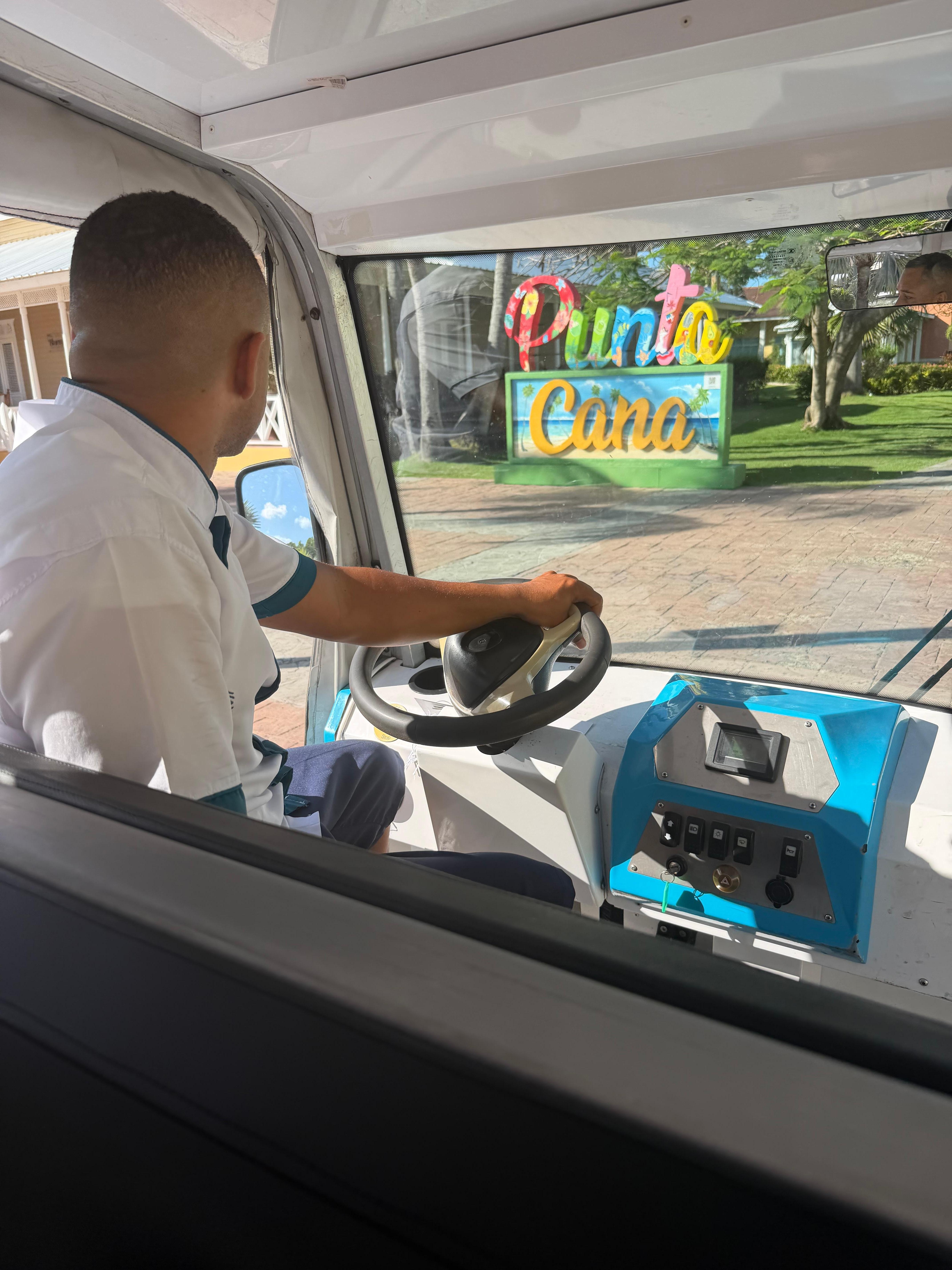 Trolly Driver taking us and luggage to our building
