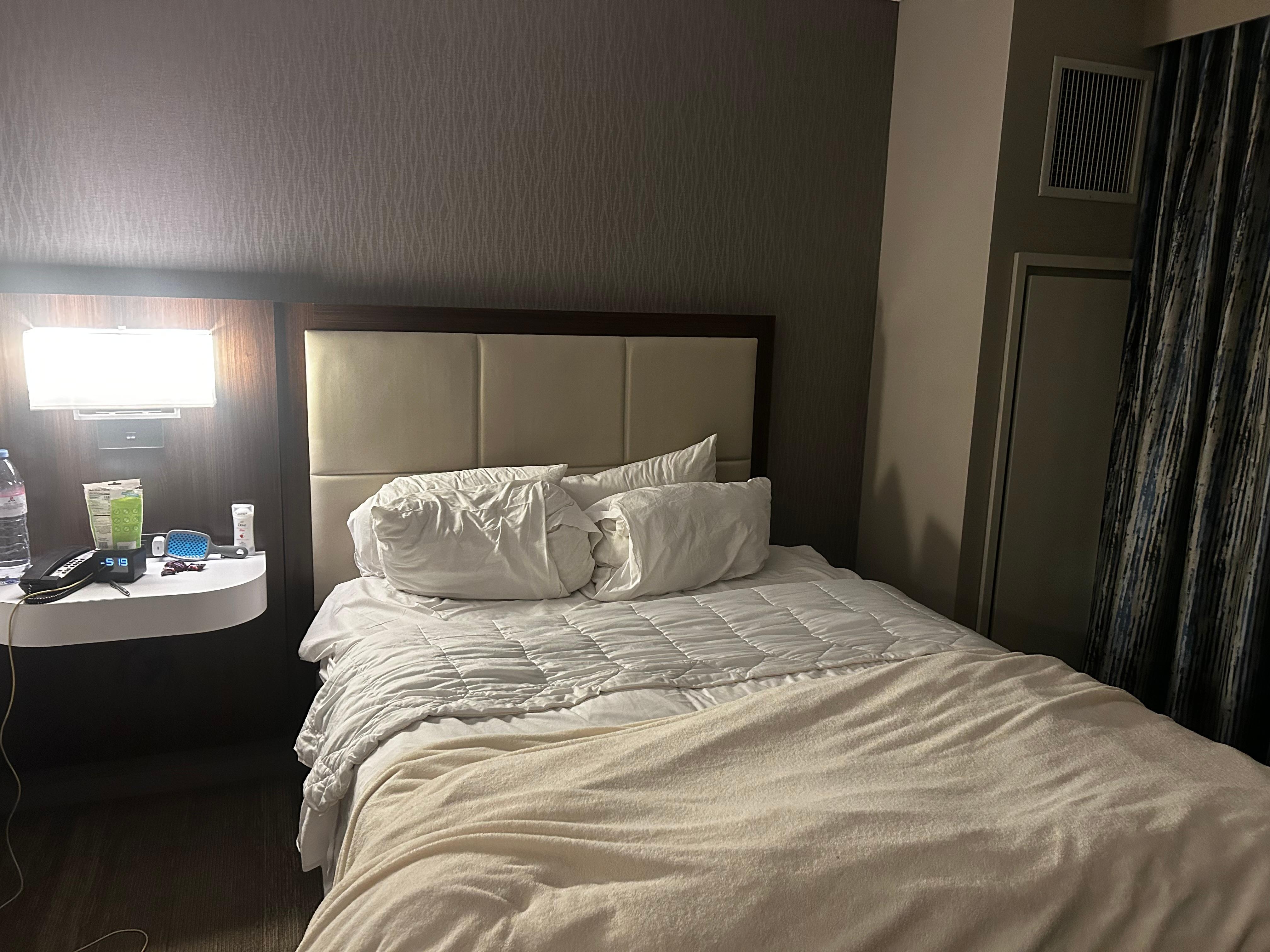 This picture is after housekeeping made the beds