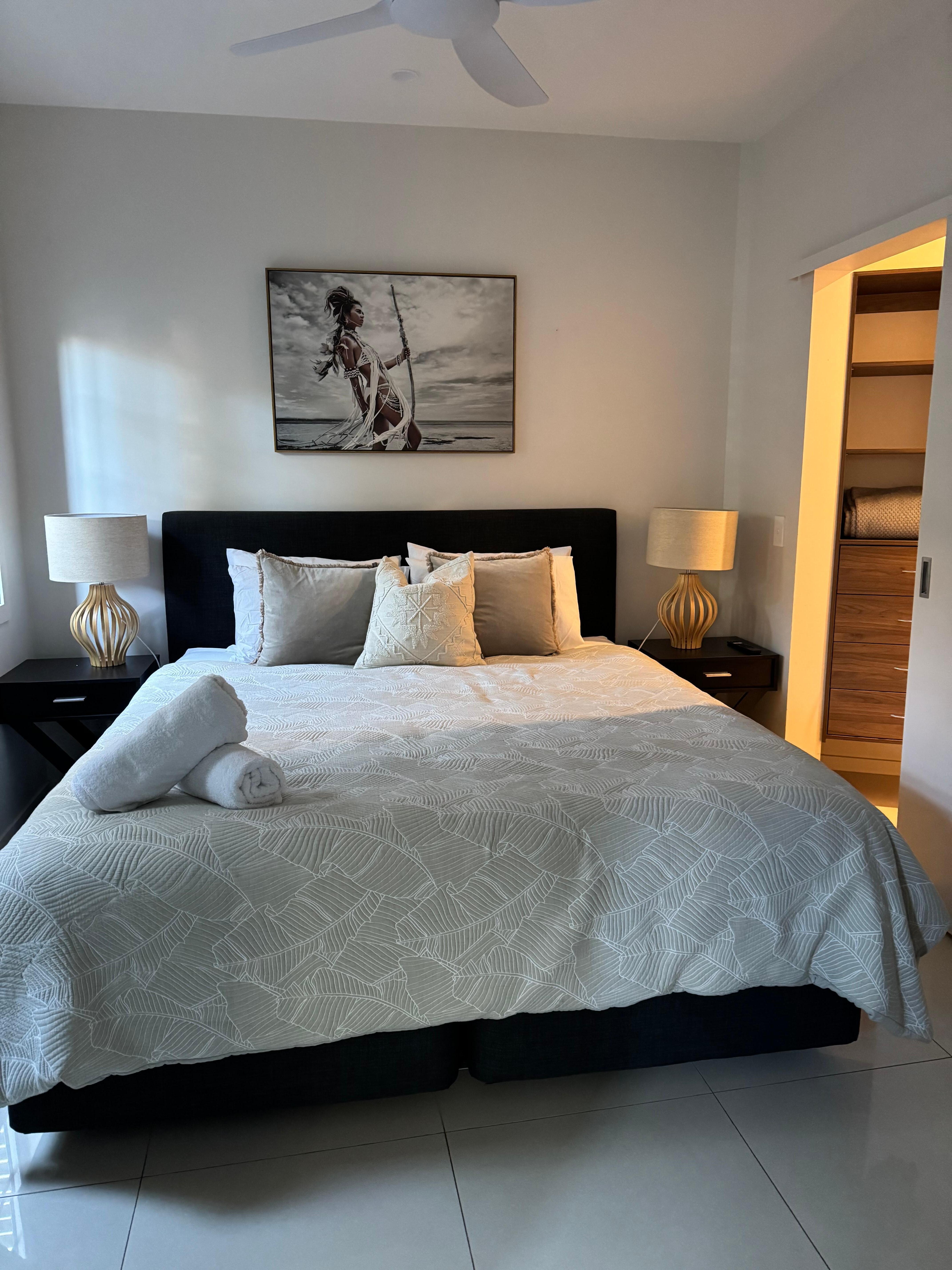 Big bed and wardrobe space. 
