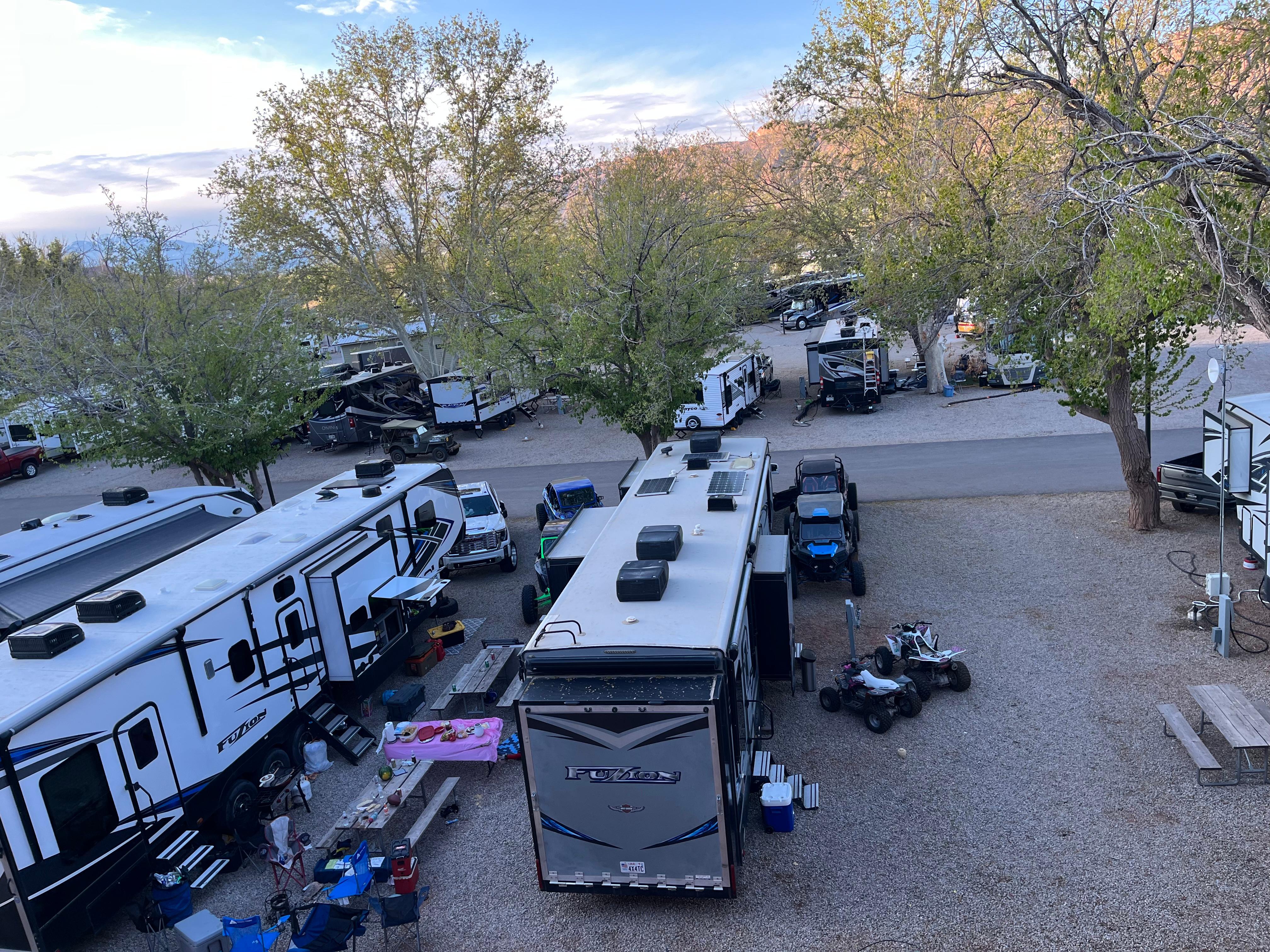 Our RV neighborhood from the deck. I counted it as a plus