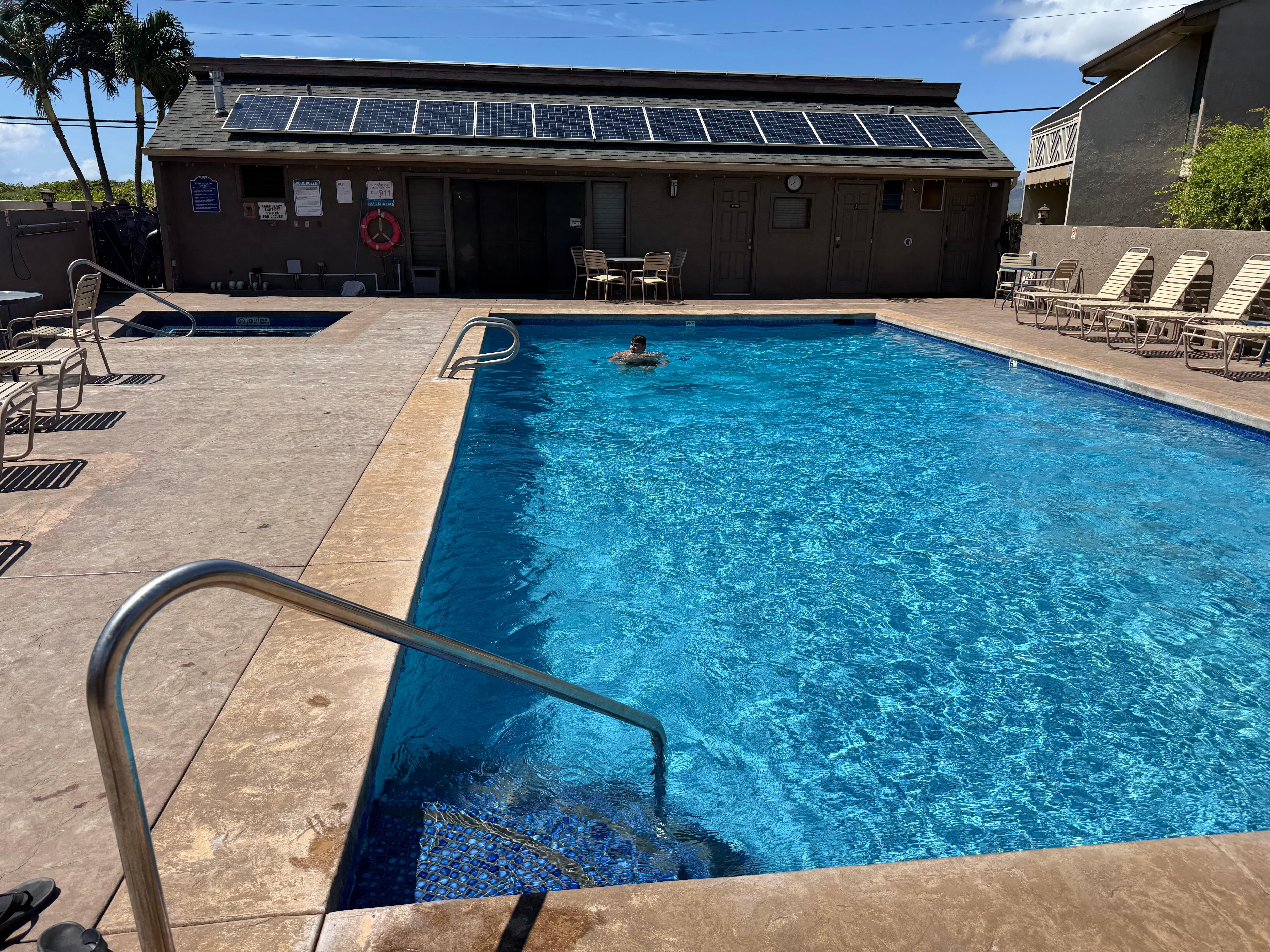 After all day at the ocean (and a quick sand removal shower) the fresh pool feels amazing. Also, there are bbqs here that we didn't use but there were friendly neighbors using them. 