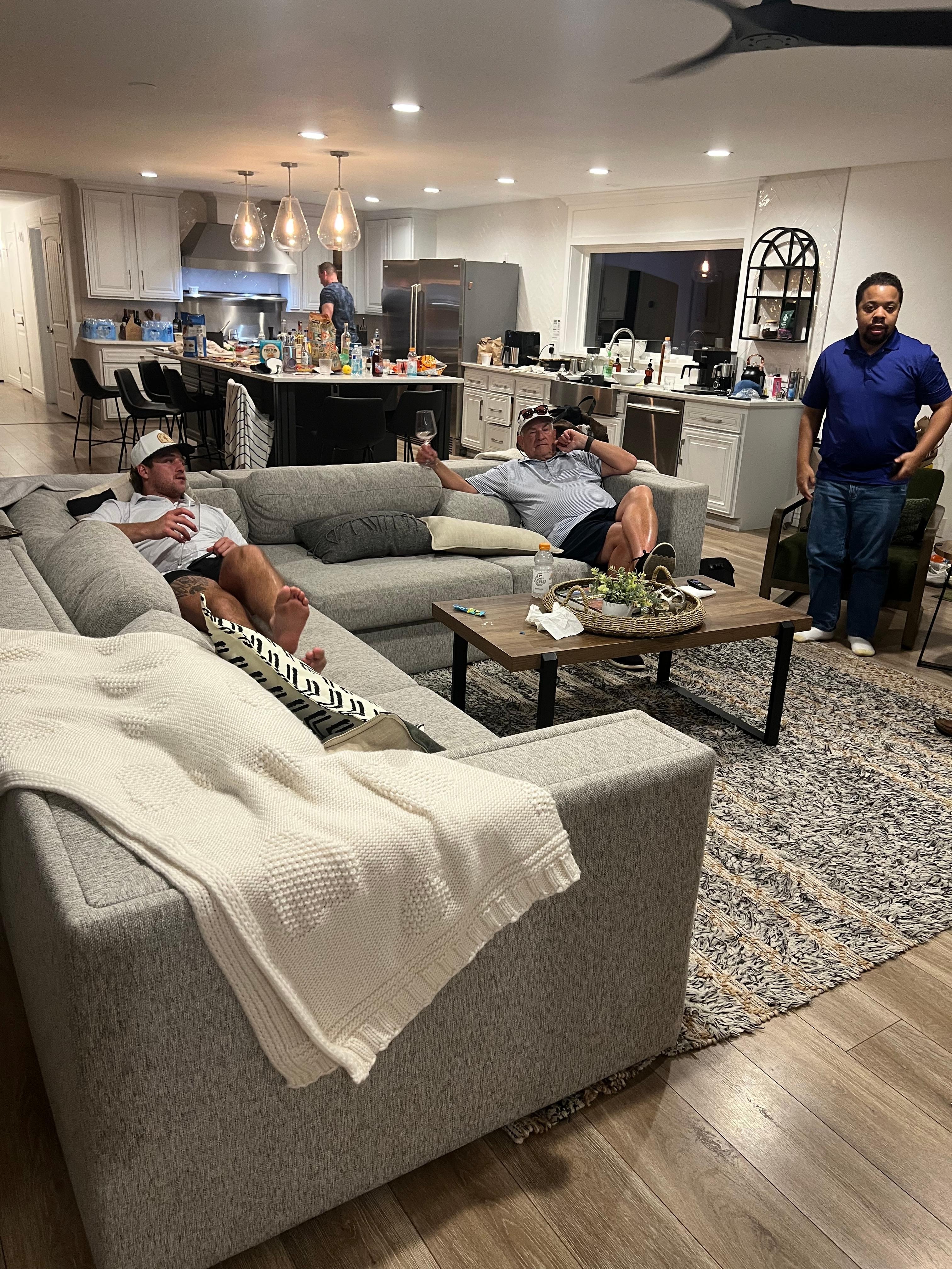 Watching games in the living room