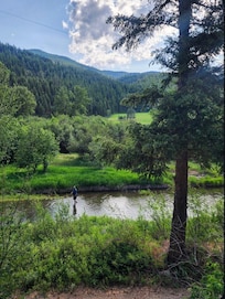 My husband had a great time fly fishing the creek!