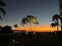 Palm Bay's private beach sunset