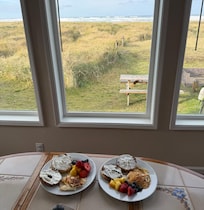 Beautiful breakfast and view