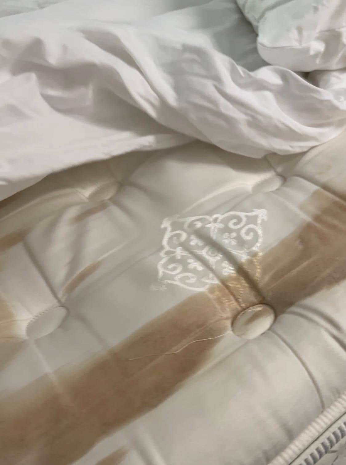 Right side of bed. Color is more red