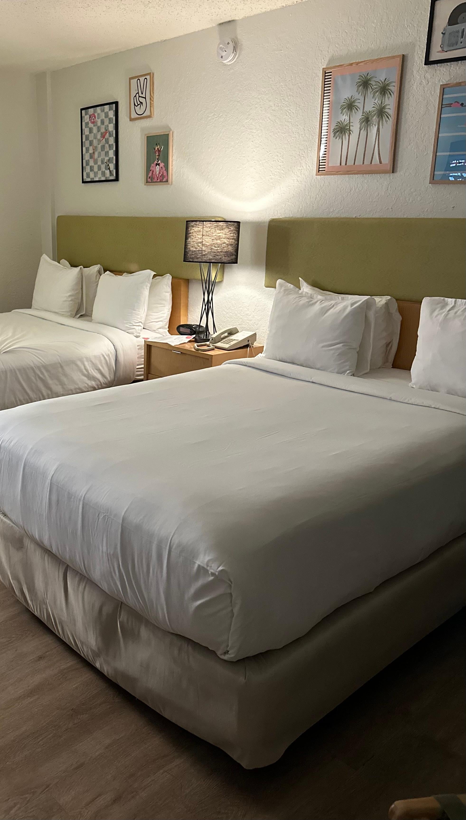 Clean sheets, fun decor. 