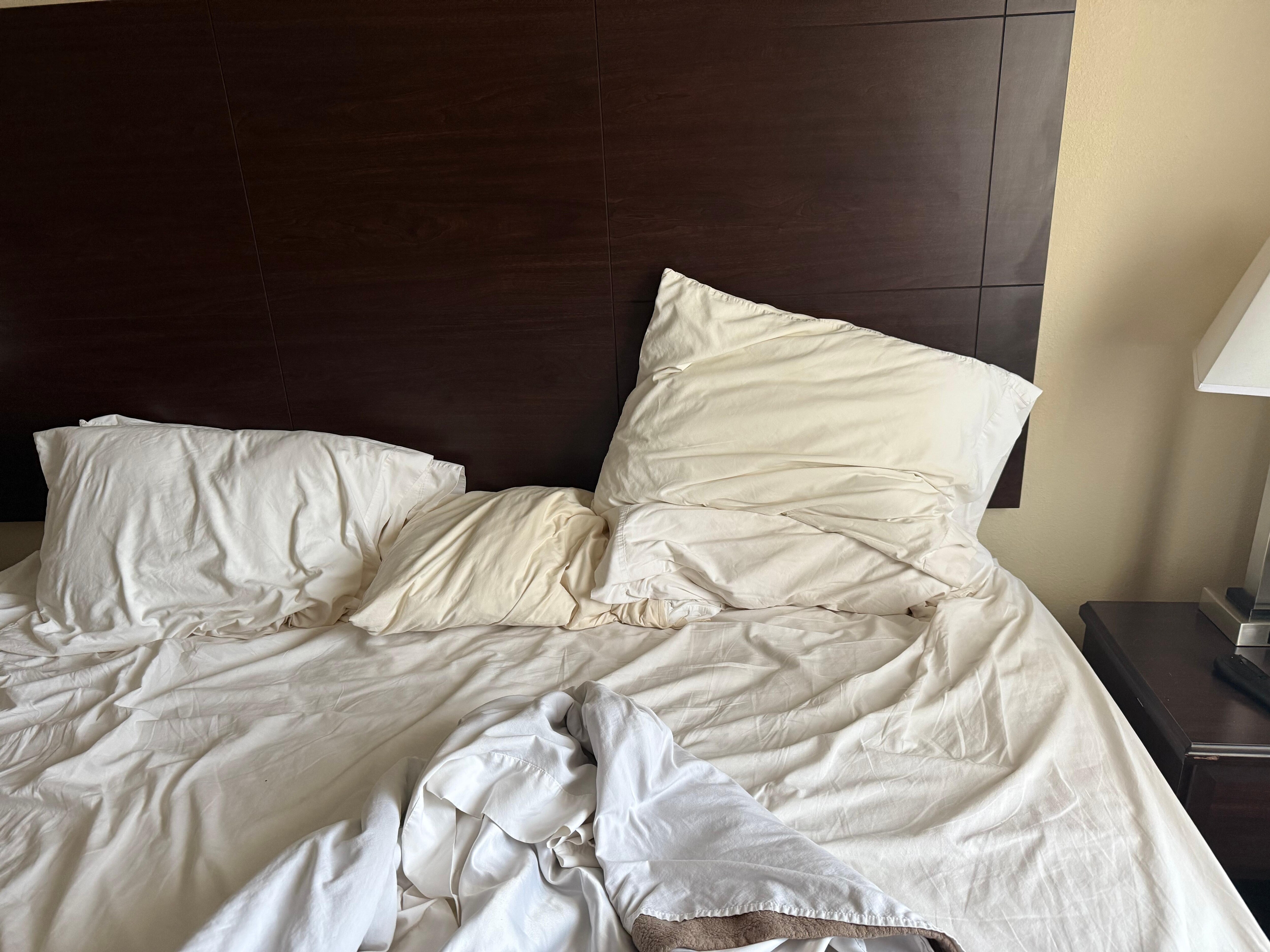 Sweat stained pillows