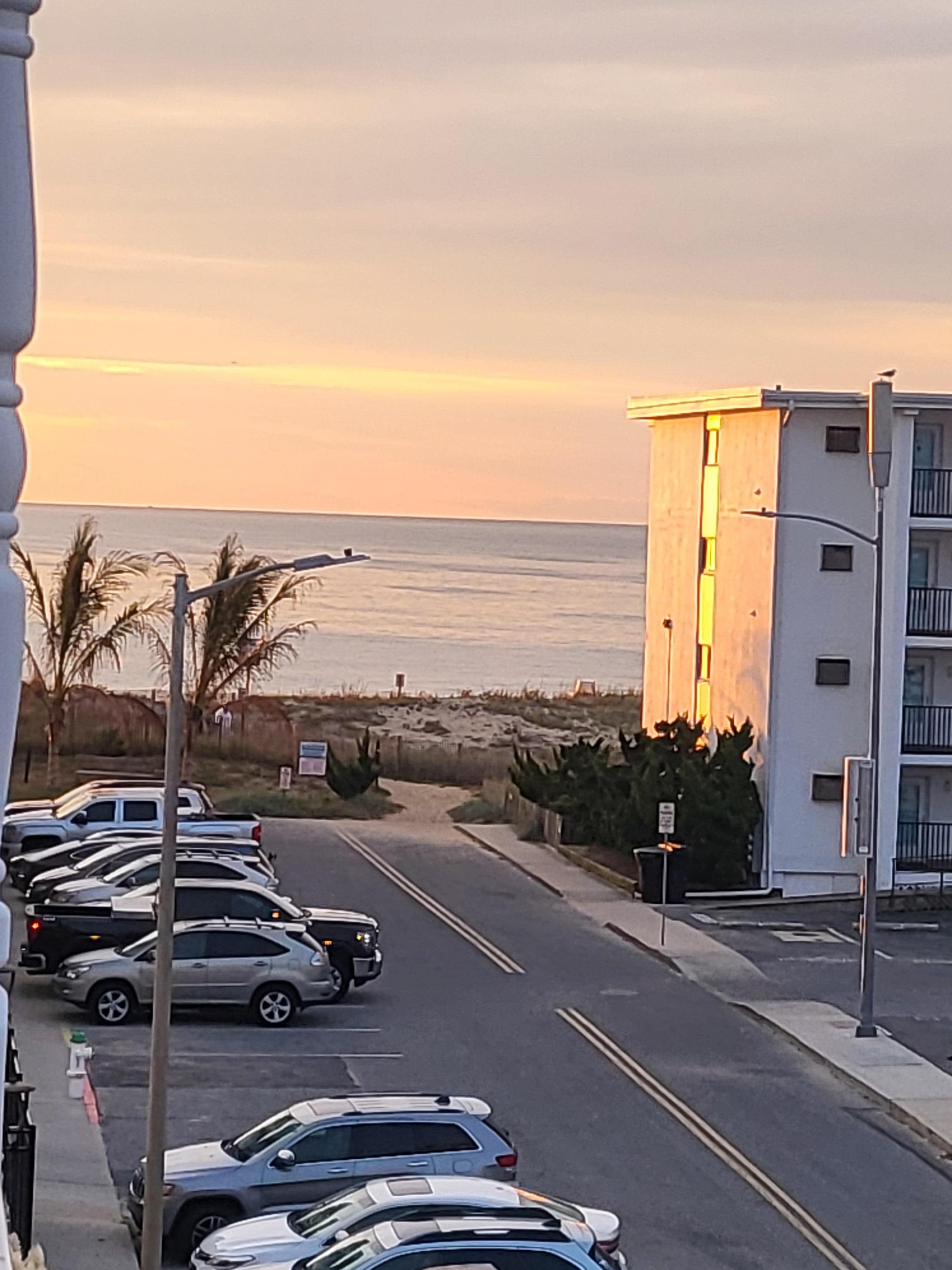 View of the ocean from the balcony. 