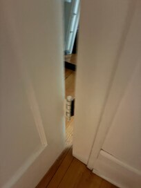 This is the closet door coming off the hinge