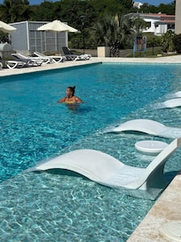 A relaxing swim from pool one to pool #2.