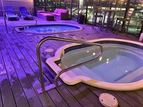 Hot tubs on the rooftop were so comfortable and inviting after a long day before heading to sleep.