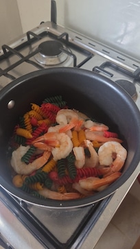 Managed to cook a lovely meal before our flight, kitchen was fully stocked.