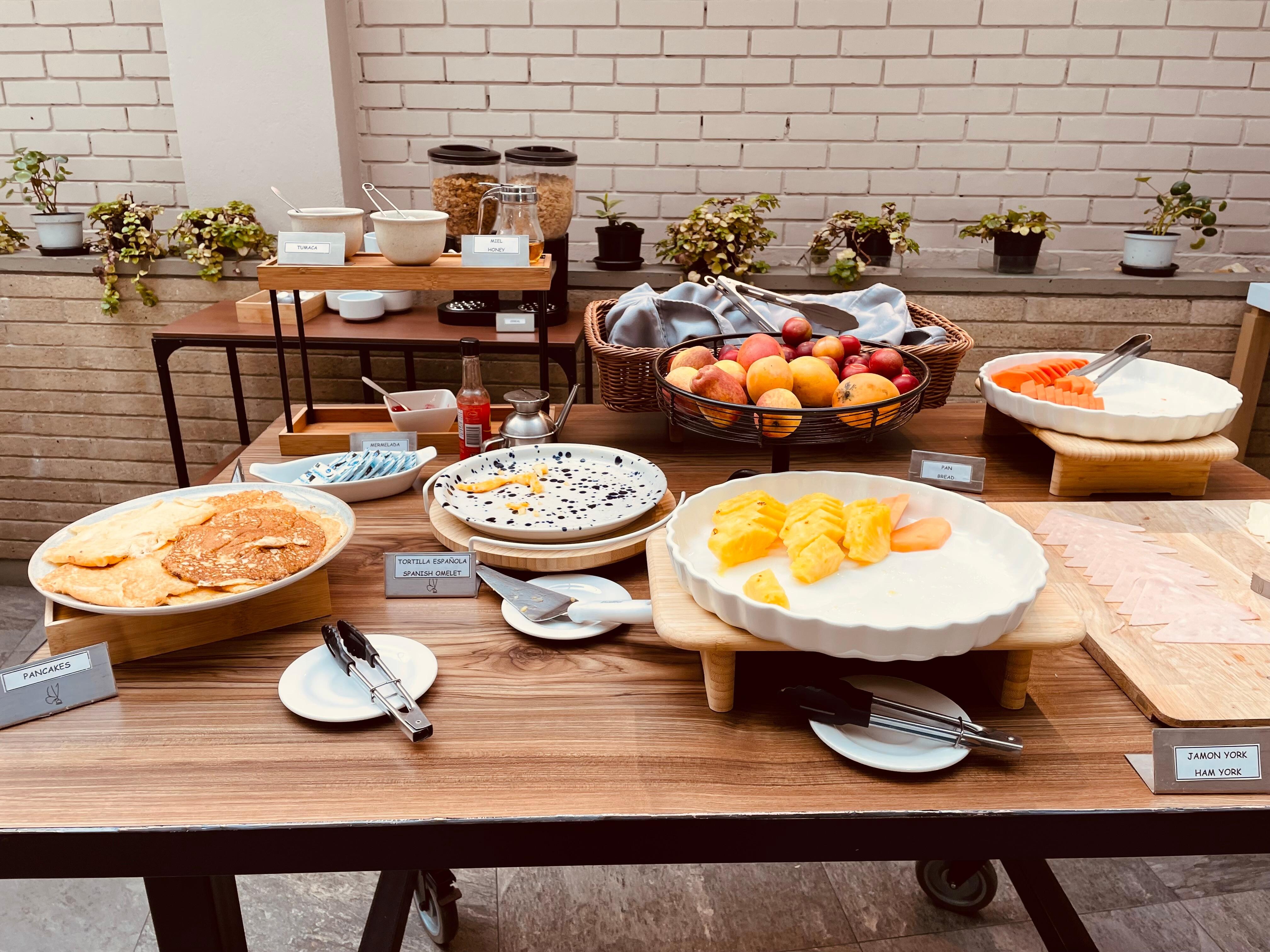 Breakfast buffet. 
