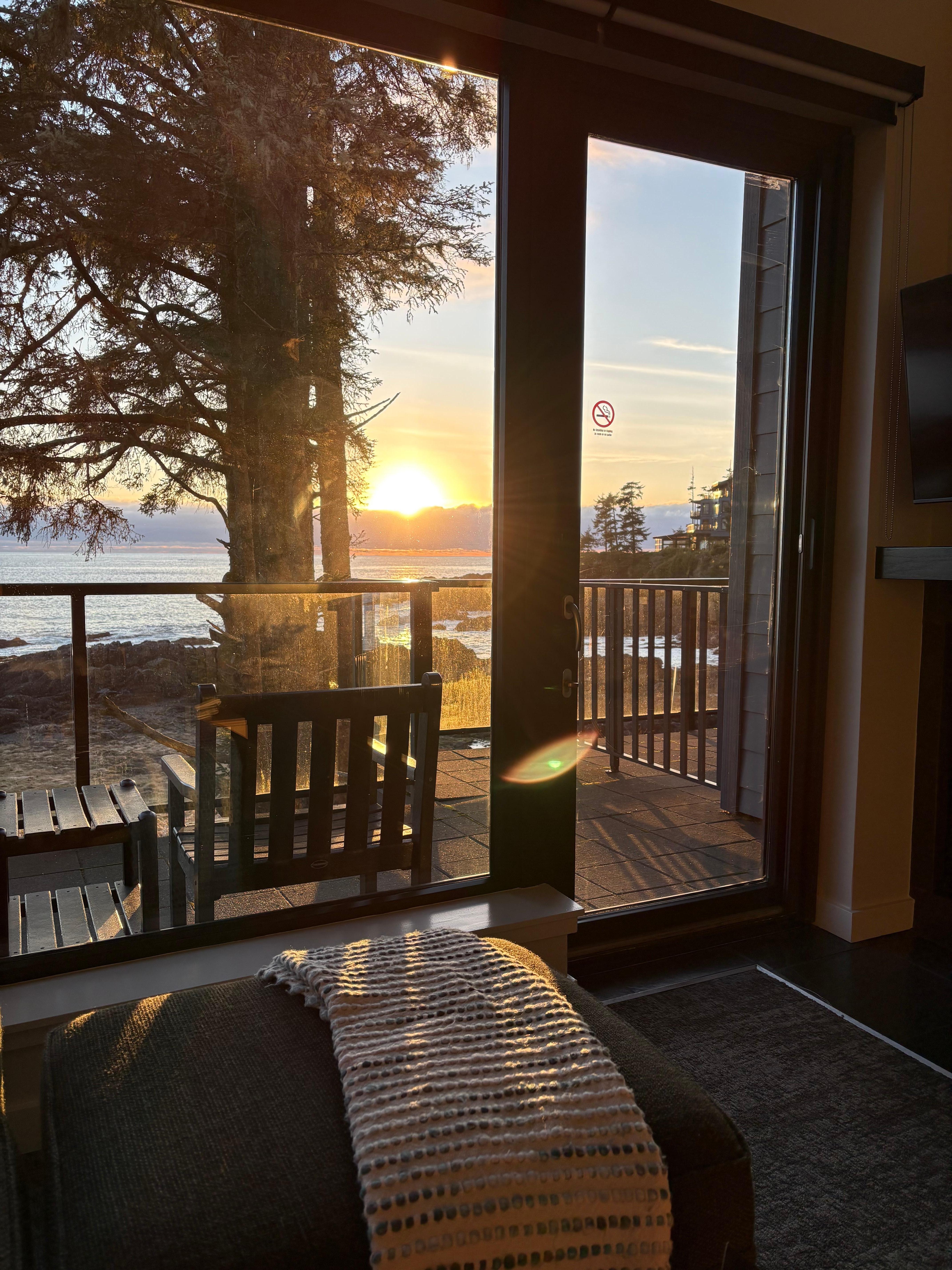 Stunning sunset from our room. 