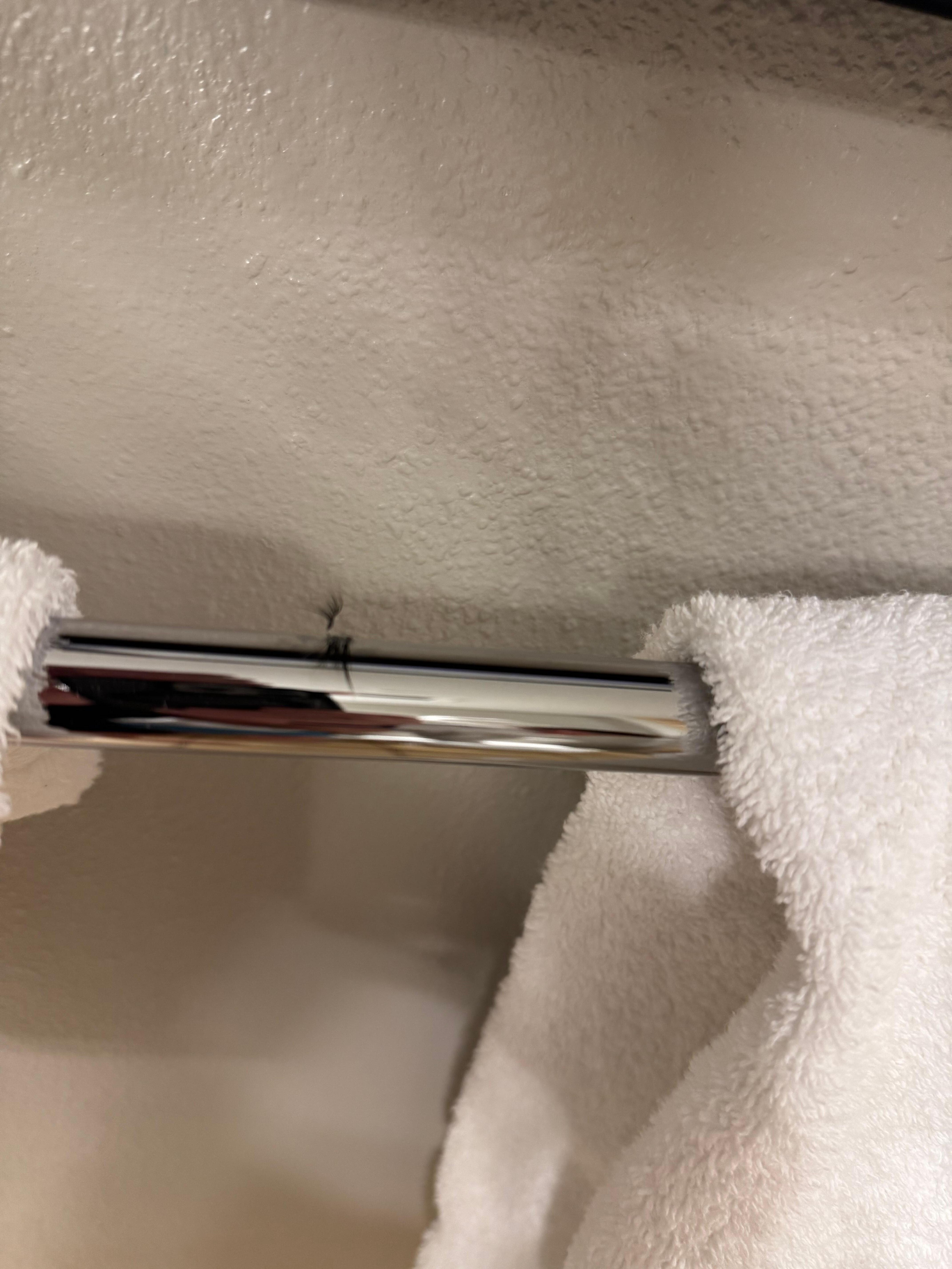 Eyelashes stuck to towel rack we noticed the first half hr being in condo
