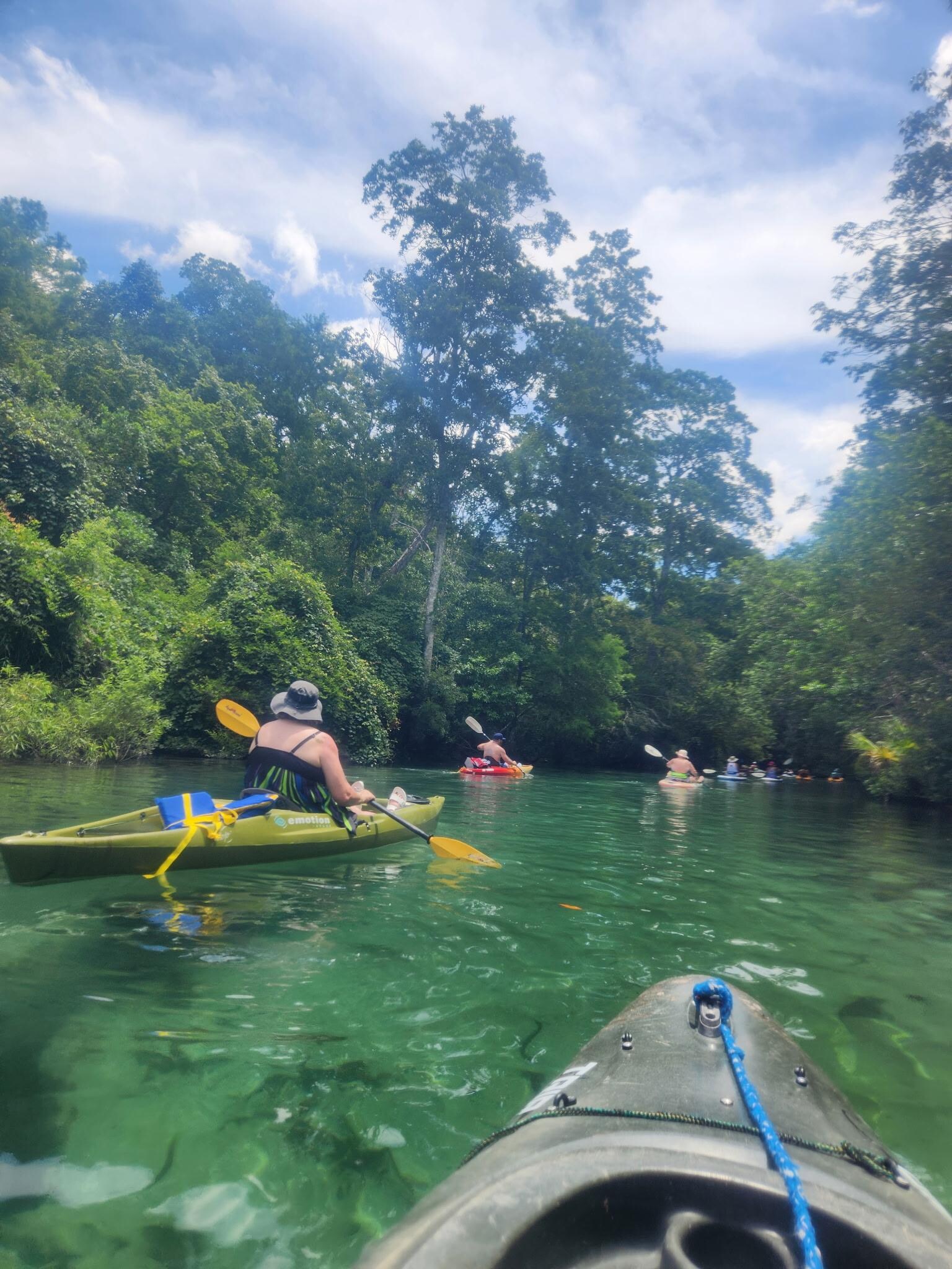 Paddling the Weeki Watchi. 