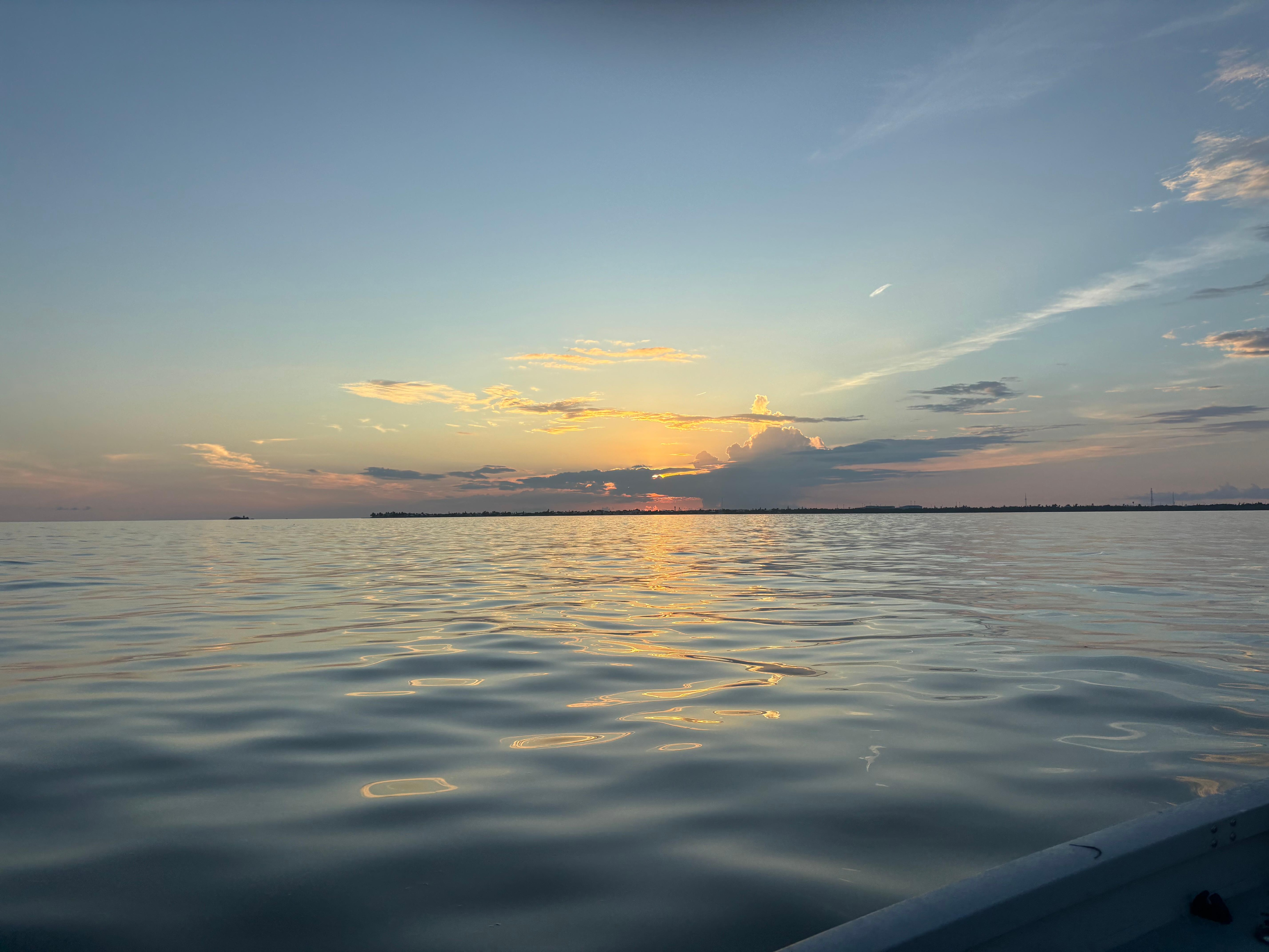 Beautiful sunset on the water 