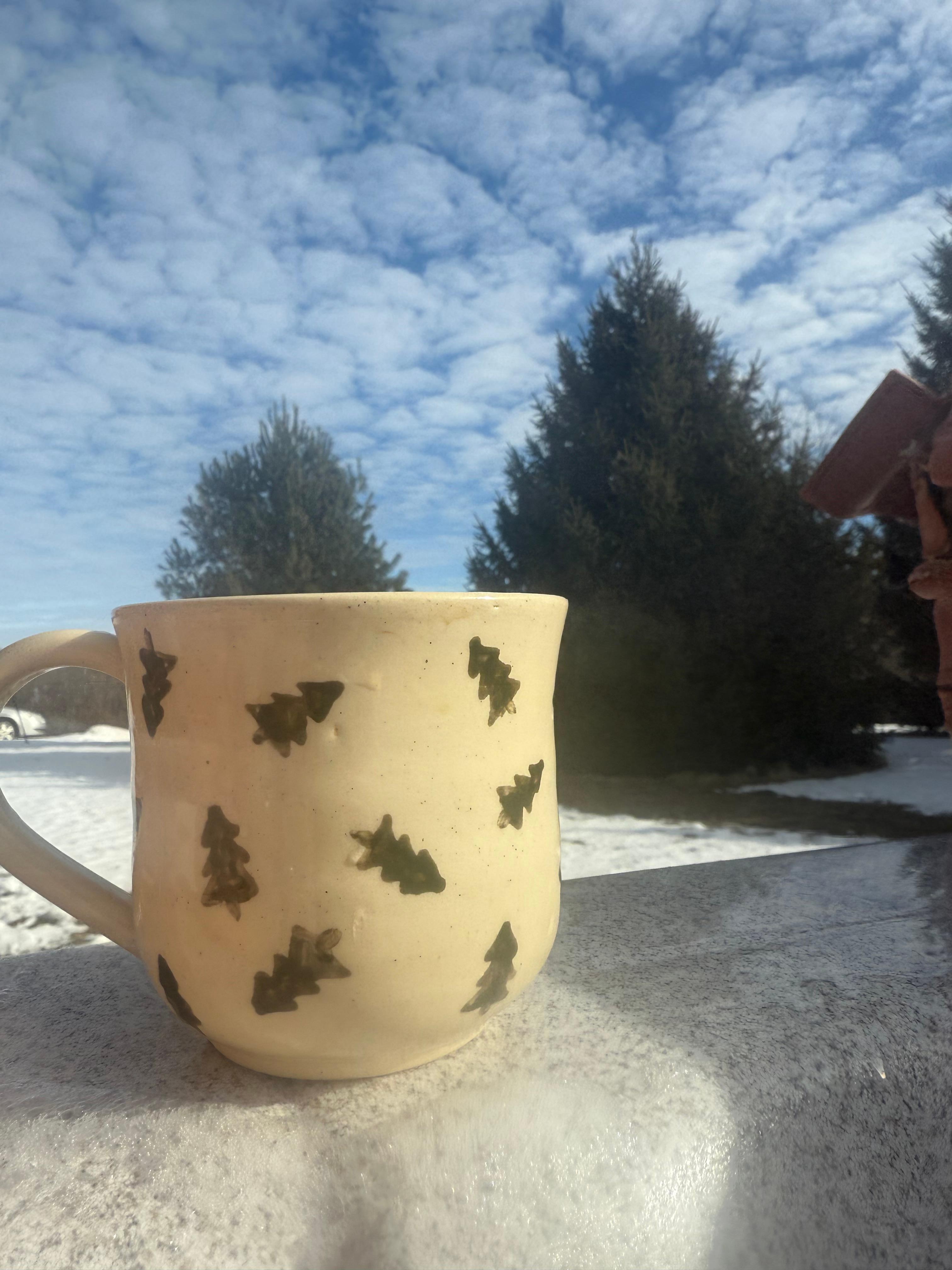 Coffee + cool mornings + hot tub = perfection