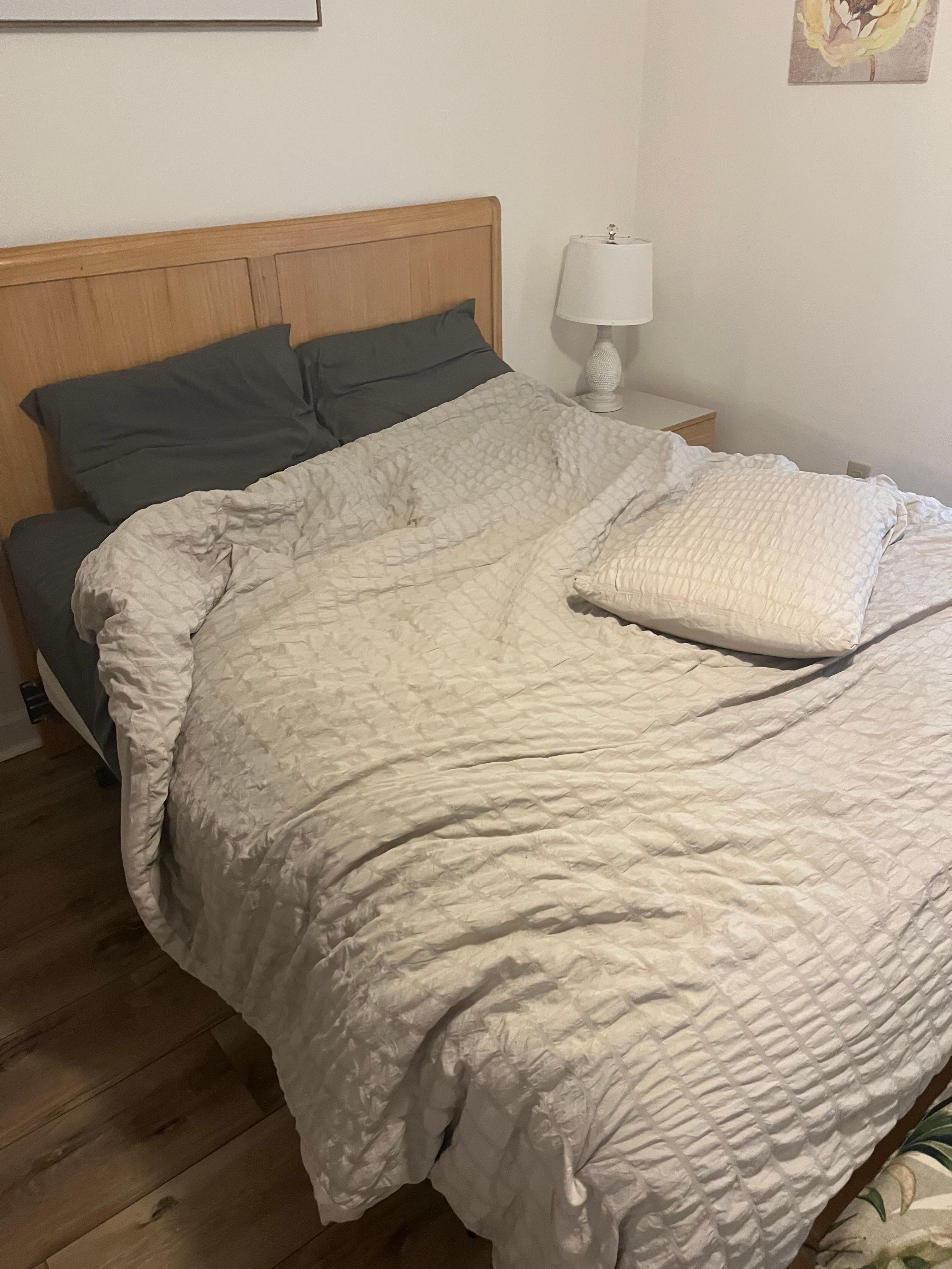 Dirty second bedroom upon our arrival. 