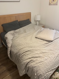 Dirty second bedroom upon our arrival.