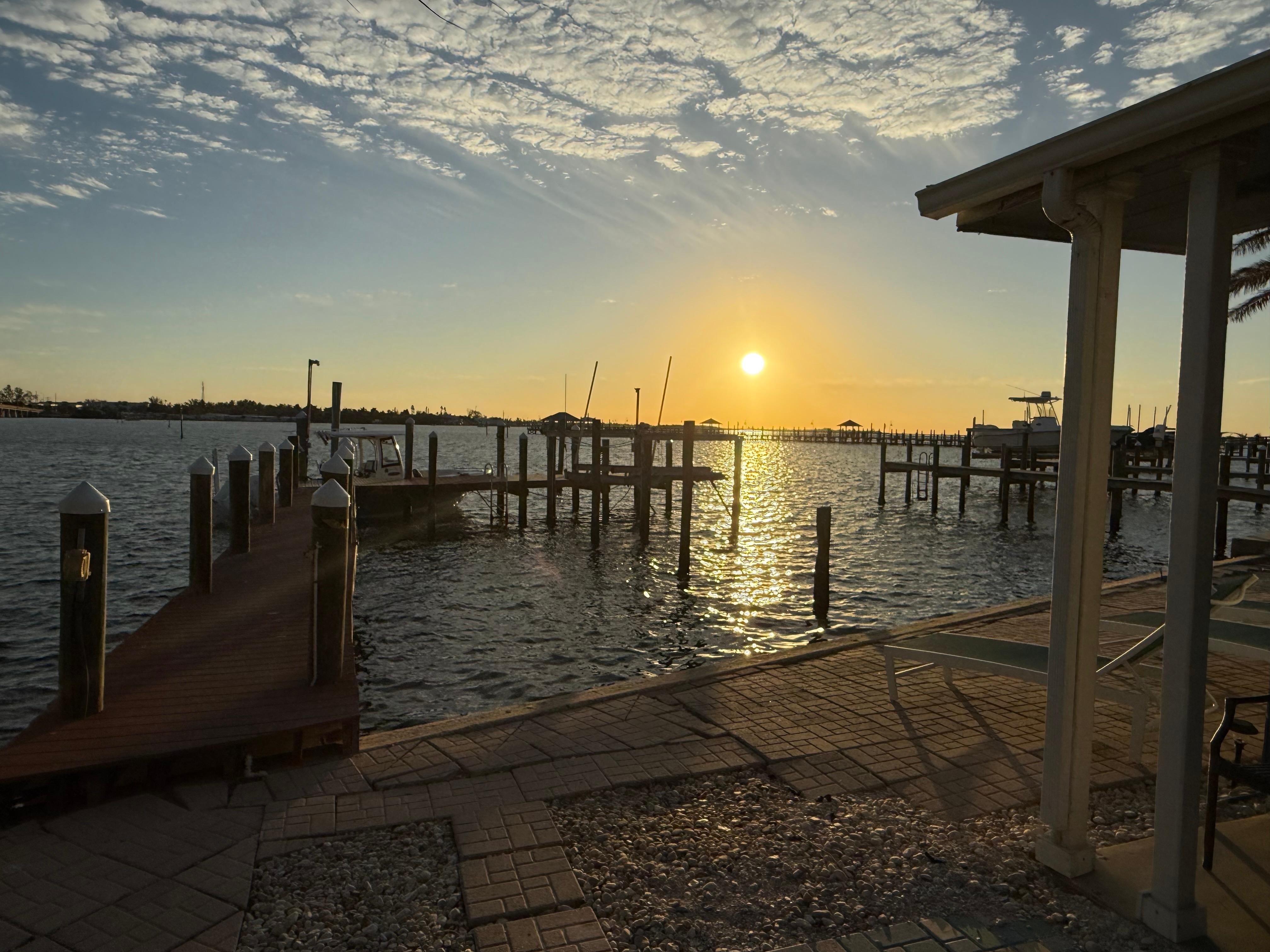 Sunrise. Bradenton Beach Marina is two house down. 