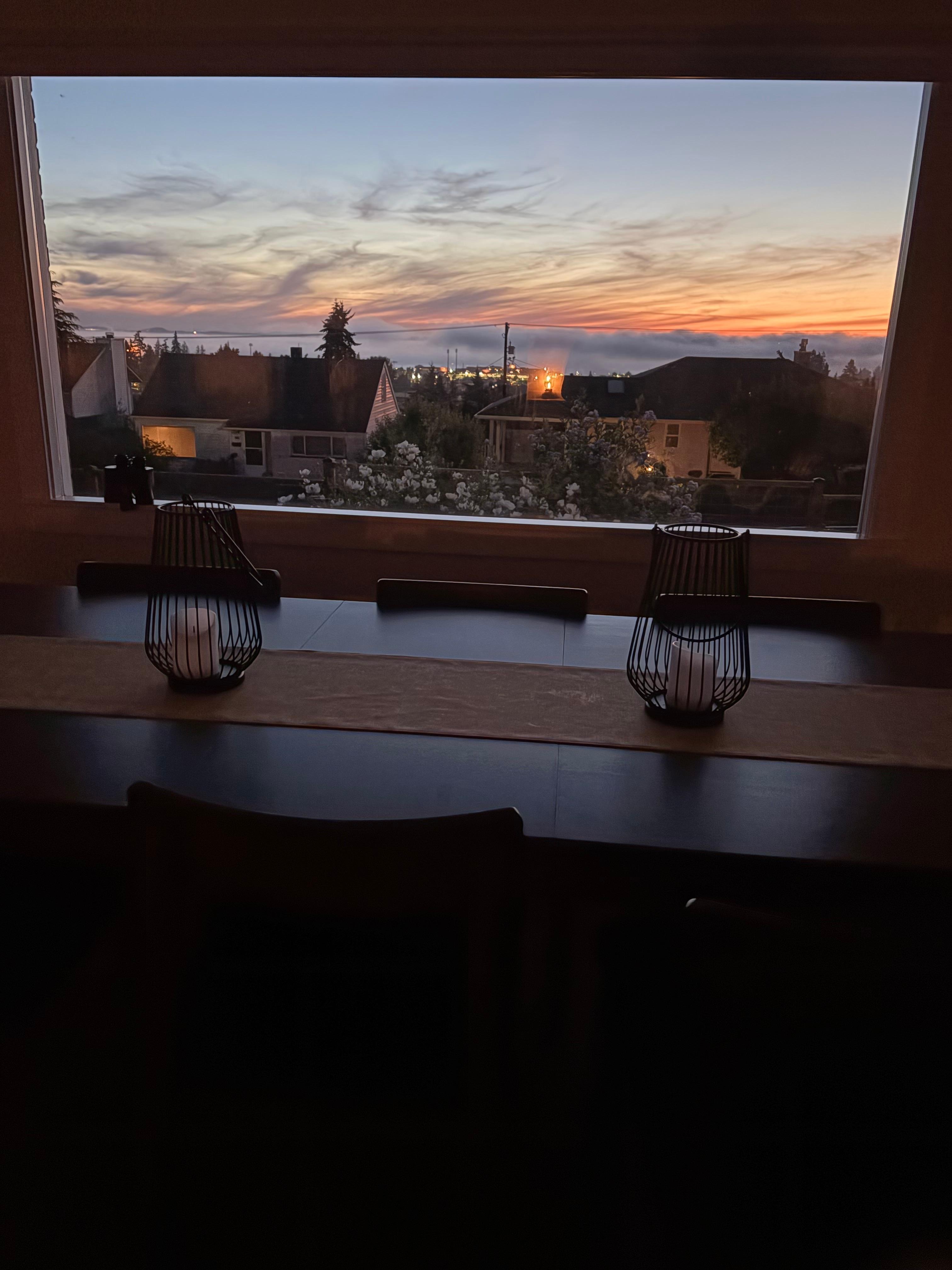 Early sunrise from front window.