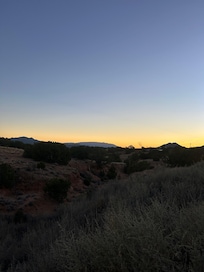 The sunset from the porch! Our favorite time of day and absolutely beautiful!