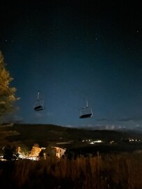 View of the stars after soaking in the hot tub.