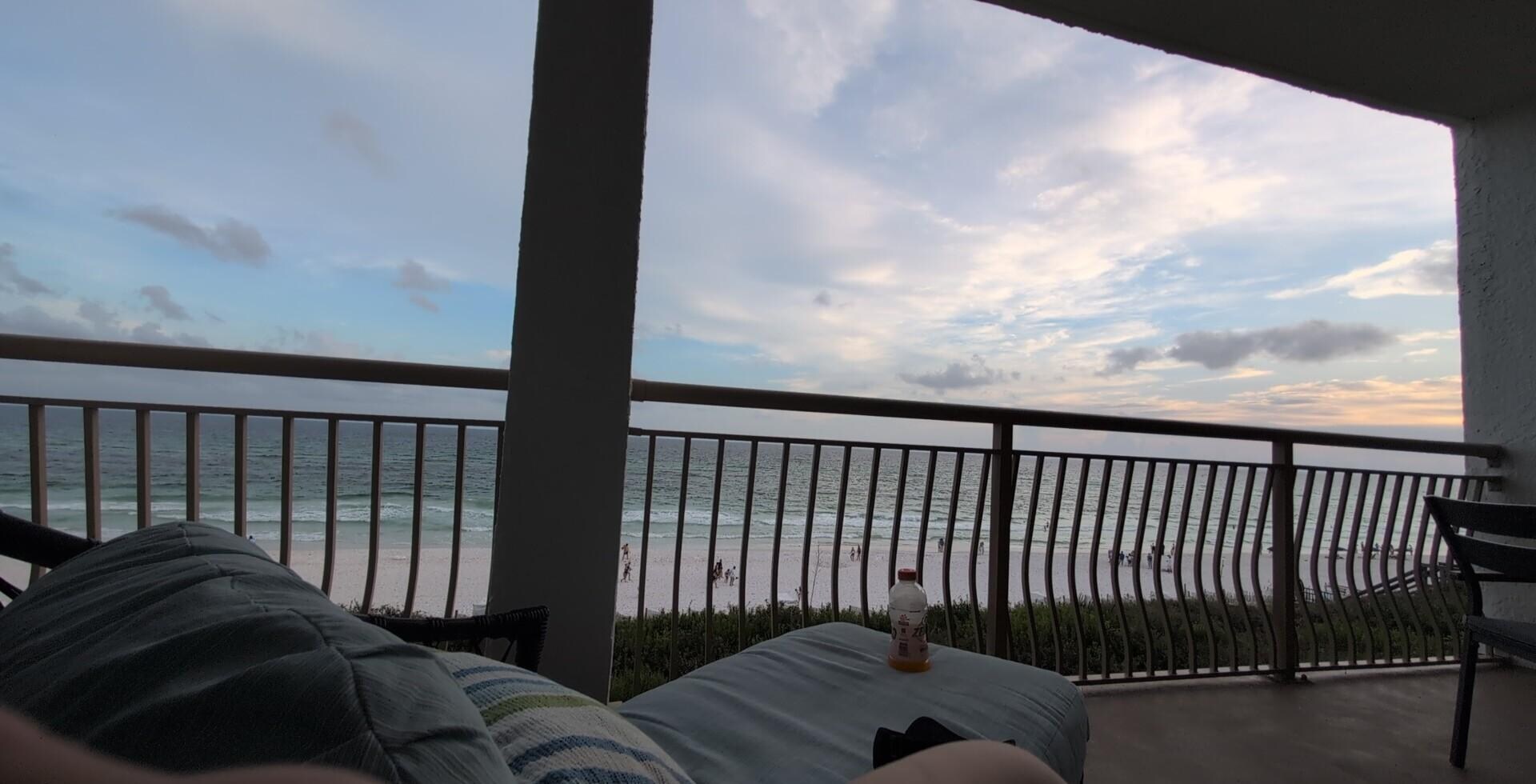 Chaise lounge chair on balcony